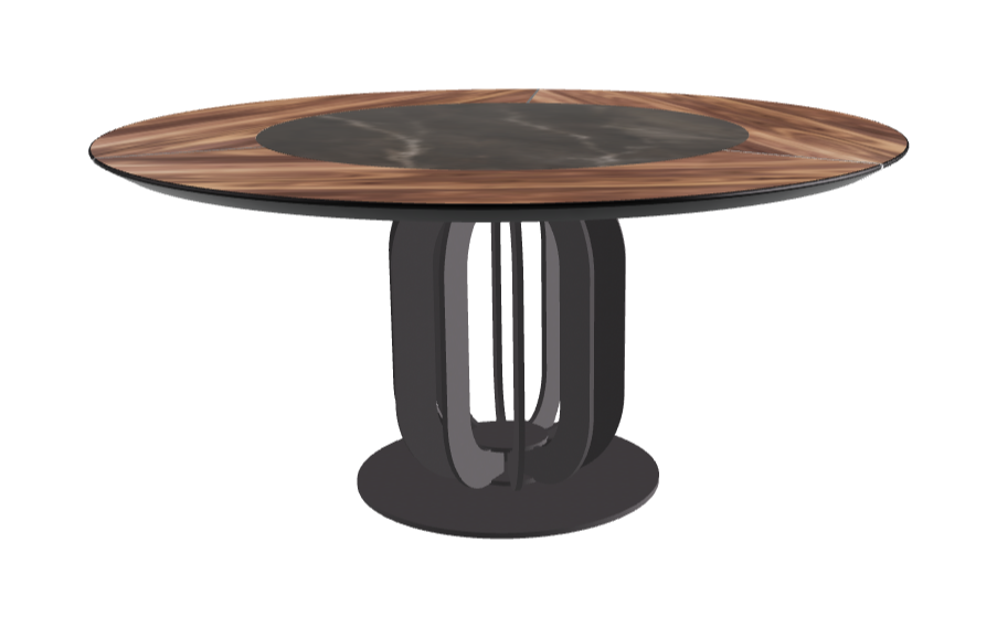 T Diameter 160 x Height 75 cm - Swivel_Andromeda_Graphite Embossed_Walnut Canaletto