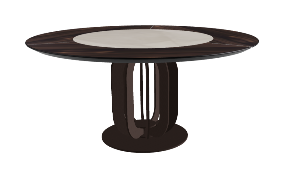 T Diameter 160 x Height 75 cm - Swivel_Luxor_Bronze Embossed_Burned Oak