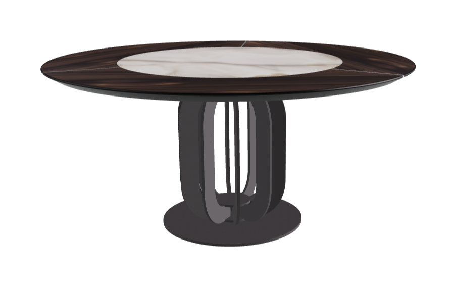 T Diameter 160 x Height 75 cm - Swivel_Alabastro_Graphite Embossed_Burned Oak
