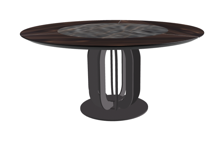 T Diameter 160 x Height 75 cm - Swivel_Matt Portoro_Graphite Embossed_Burned Oak