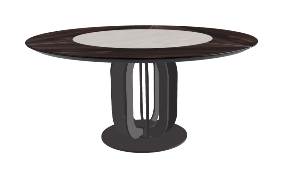 T Diameter 160 x Height 75 cm - Swivel_Colosseo_Graphite Embossed_Burned Oak