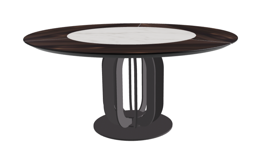 T Diameter 160 x Height 75 cm - Swivel_Matt Invisible_Graphite Embossed_Burned Oak