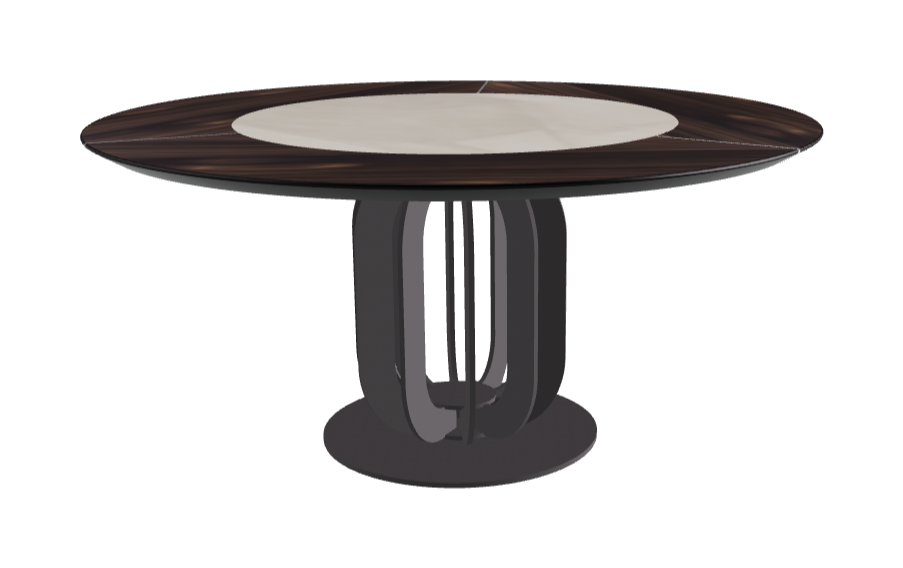 T Diameter 160 x Height 75 cm - Swivel_Luxor_Graphite Embossed_Burned Oak