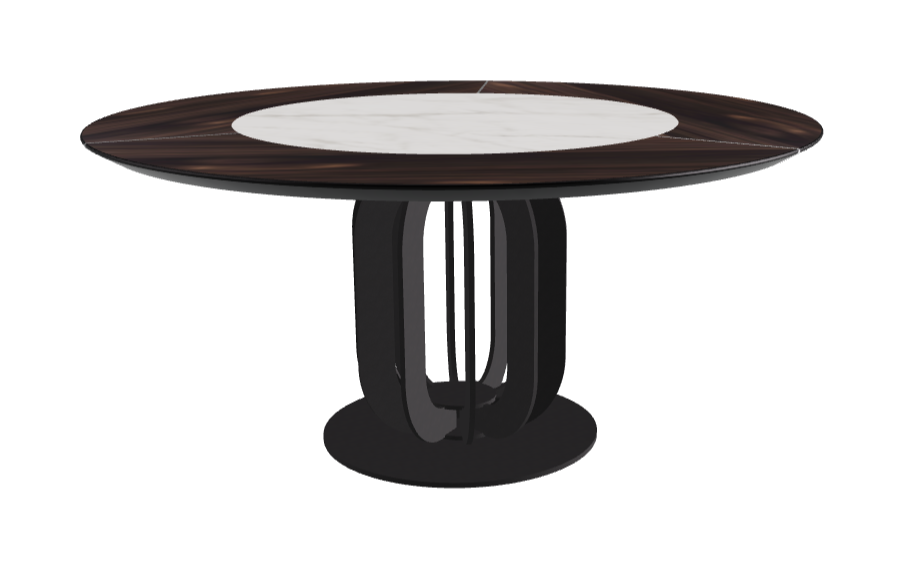 T Diameter 160 x Height 75 cm - Swivel_Matt Invisible_Black Embossed_Burned Oak