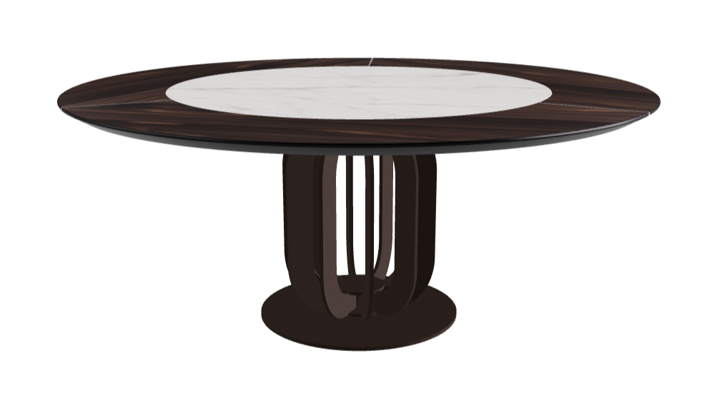 Diameter 180 x Height 75 cm_Matt Invisible_Bronze Embossed_Burned Oak