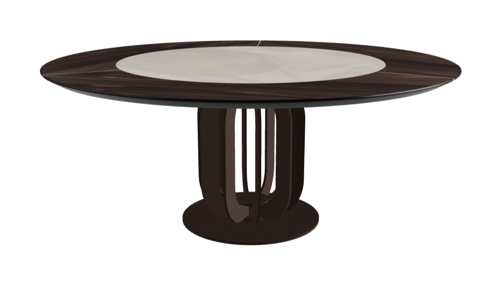 Diameter 180 x Height 75 cm_Luxor_Bronze Embossed_Burned Oak