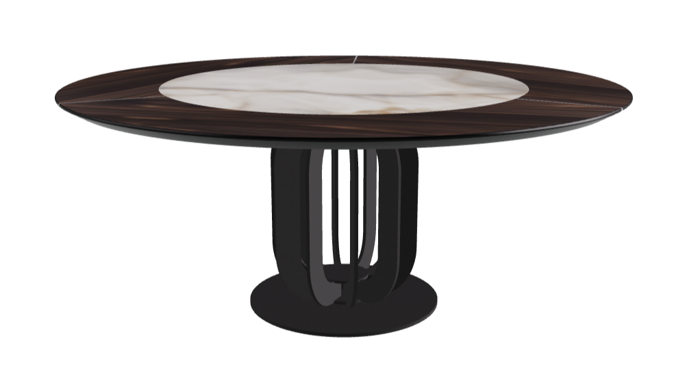 Diameter 180 x Height 75 cm_Alabastro_Black Embossed_Burned Oak