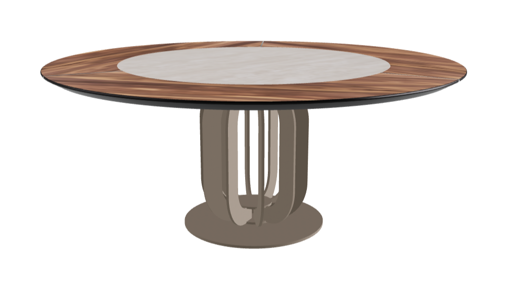 T Diameter 180 x Height 75 cm - Swivel_Colosseo_Titanium Embossed_Walnut Canaletto