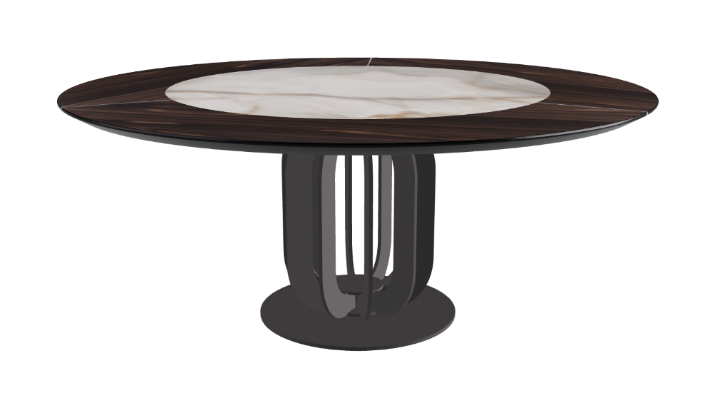 T Diameter 180 x Height 75 cm - Swivel_Alabastro_Graphite Embossed_Burned Oak