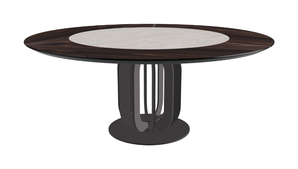 T Diameter 180 x Height 75 cm - Swivel_Colosseo_Graphite Embossed_Burned Oak