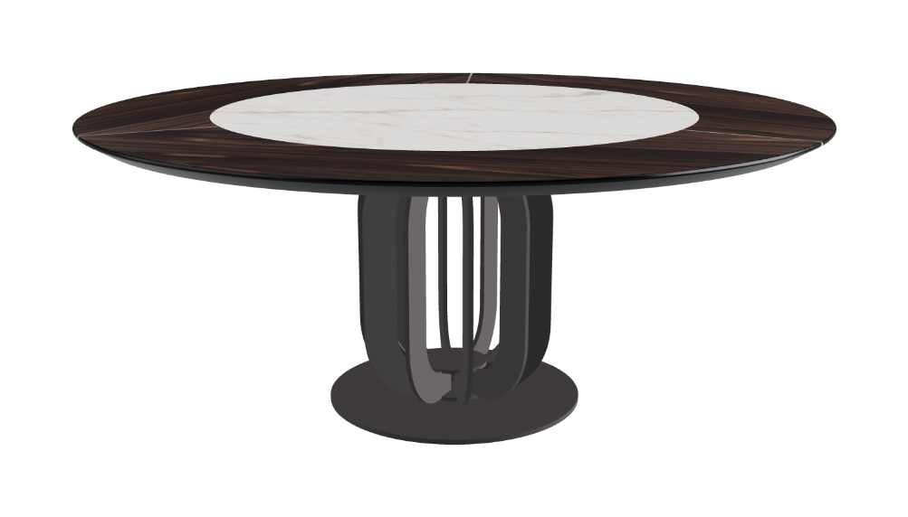 T Diameter 180 x Height 75 cm - Swivel_Matt Invisible_Graphite Embossed_Burned Oak