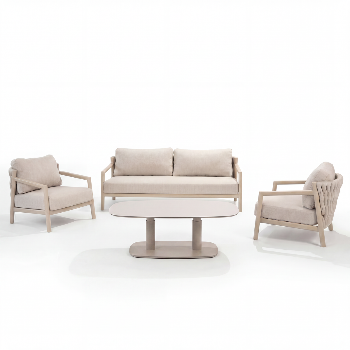 4 Seasons Outdoor Solenza 5 Seat Lounge with Coffee Tables and Footstools