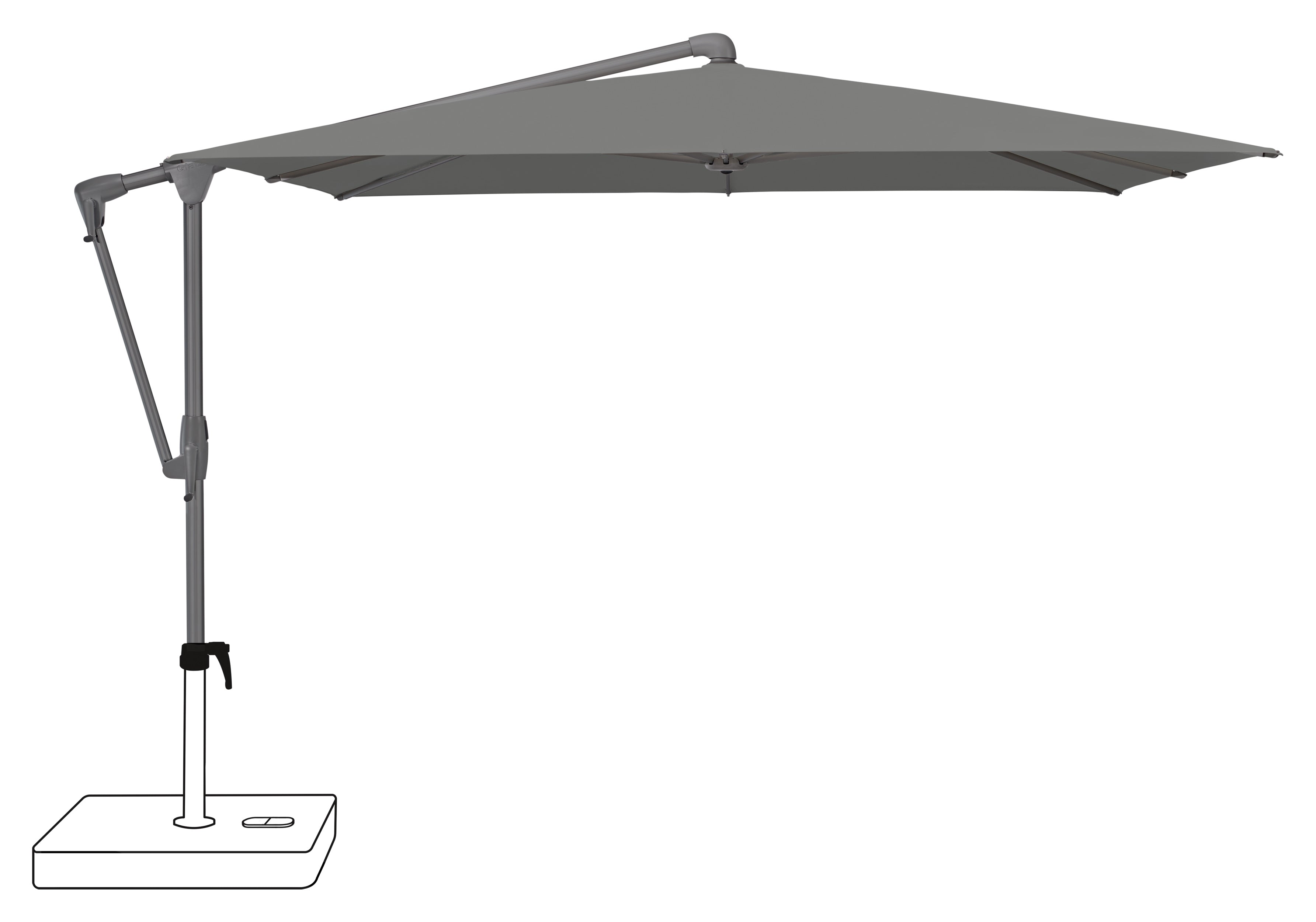 Glatz Sunwing 270 x 270 cm Class-4 Anthracite & Anodised Frame