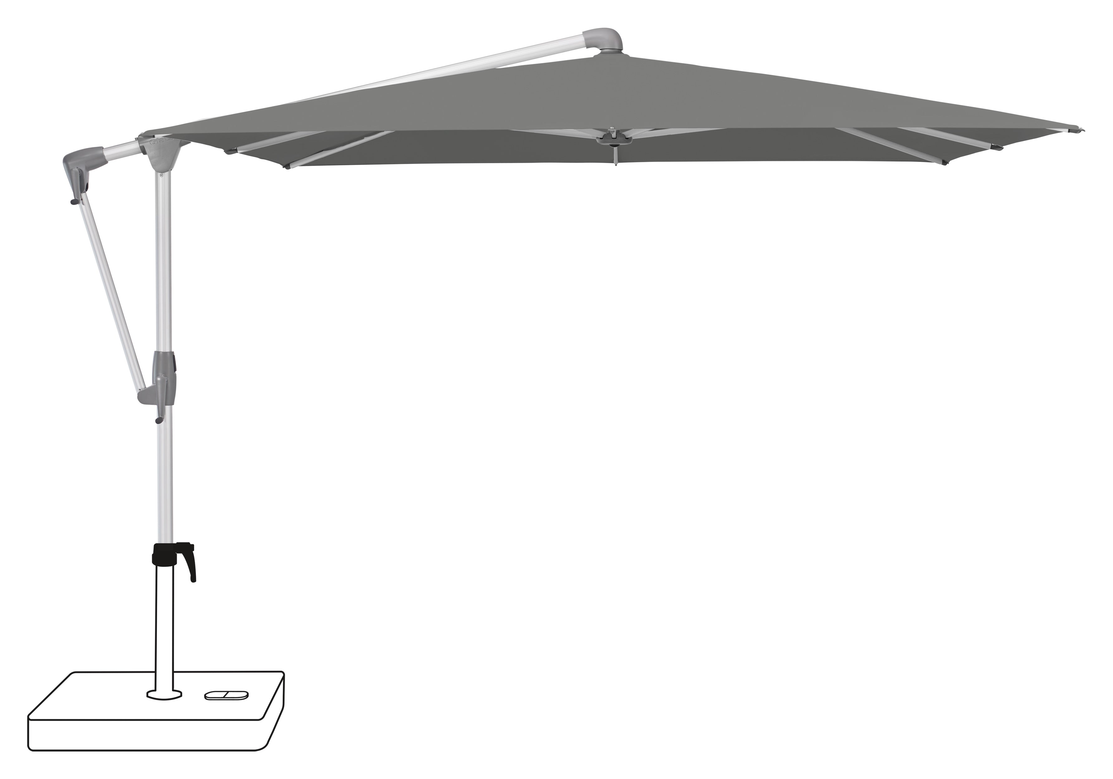 Glatz Sunwing 270 x 270 cm Class-4 Anthracite & Anodised Frame