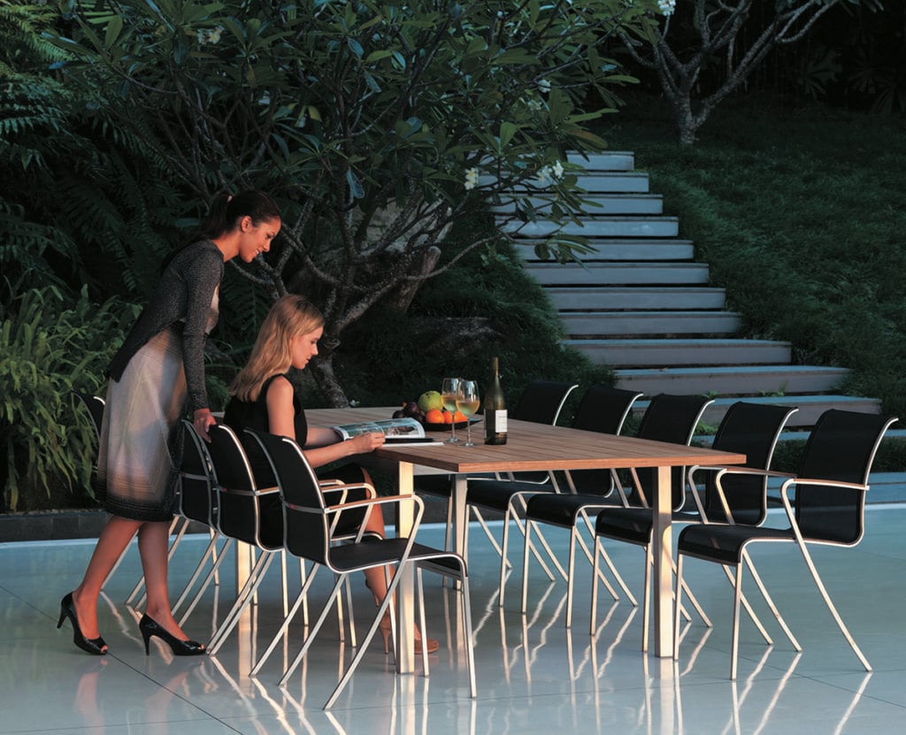 Taboela Extendable Table 100x220/340cm Anthracite With Teak Tabletop