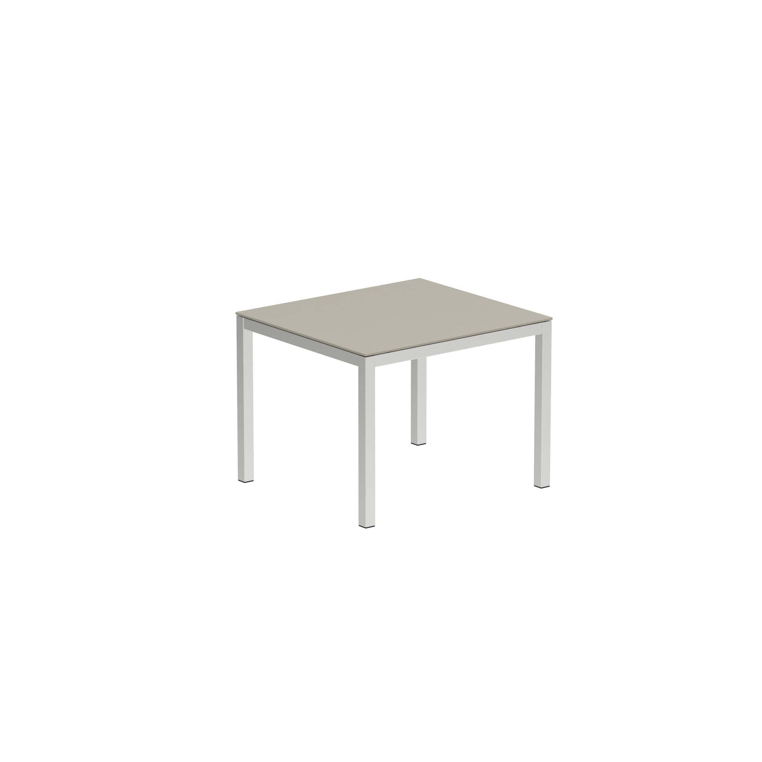 Taboela Table 100x90cm Ss With Top Ceramic Pearl Grey