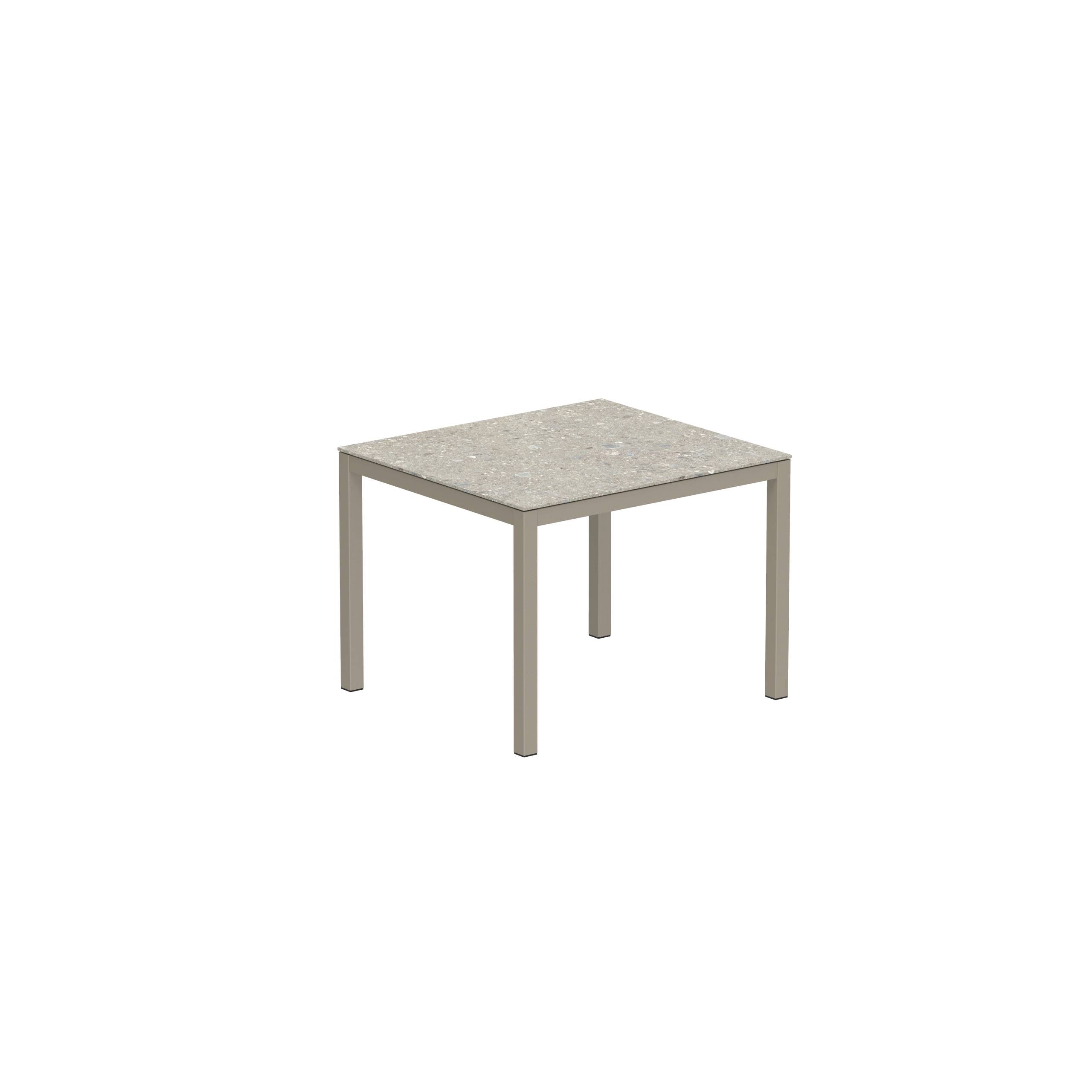 Taboela Table 100x90cm Sand With Ceramic Top Ceppo Dolomitica