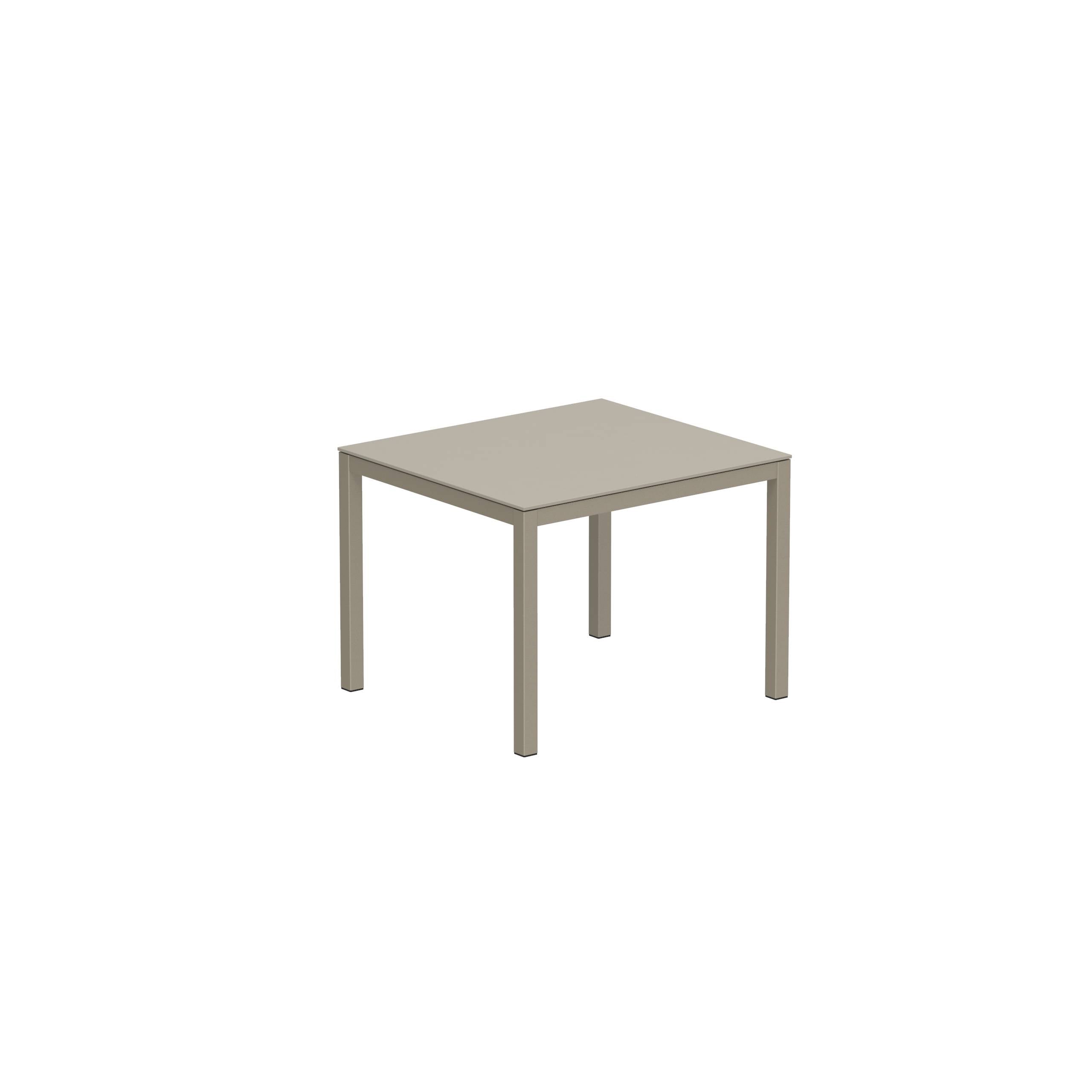 Taboela Table 100x90cm Sand With Ceramic Top Pearl Grey