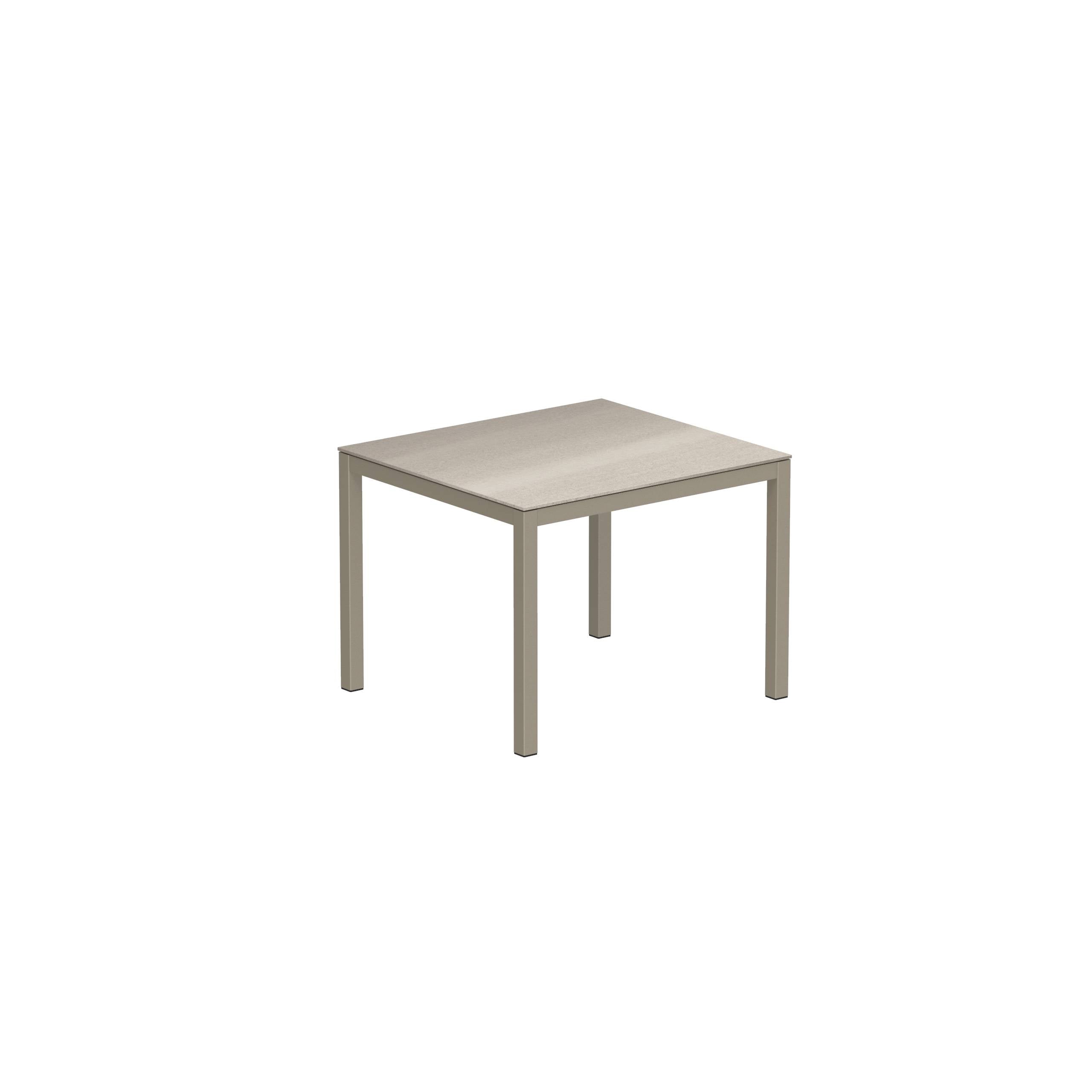 Taboela Table 100x90cm Sand Ceramic Top Taupe Grey