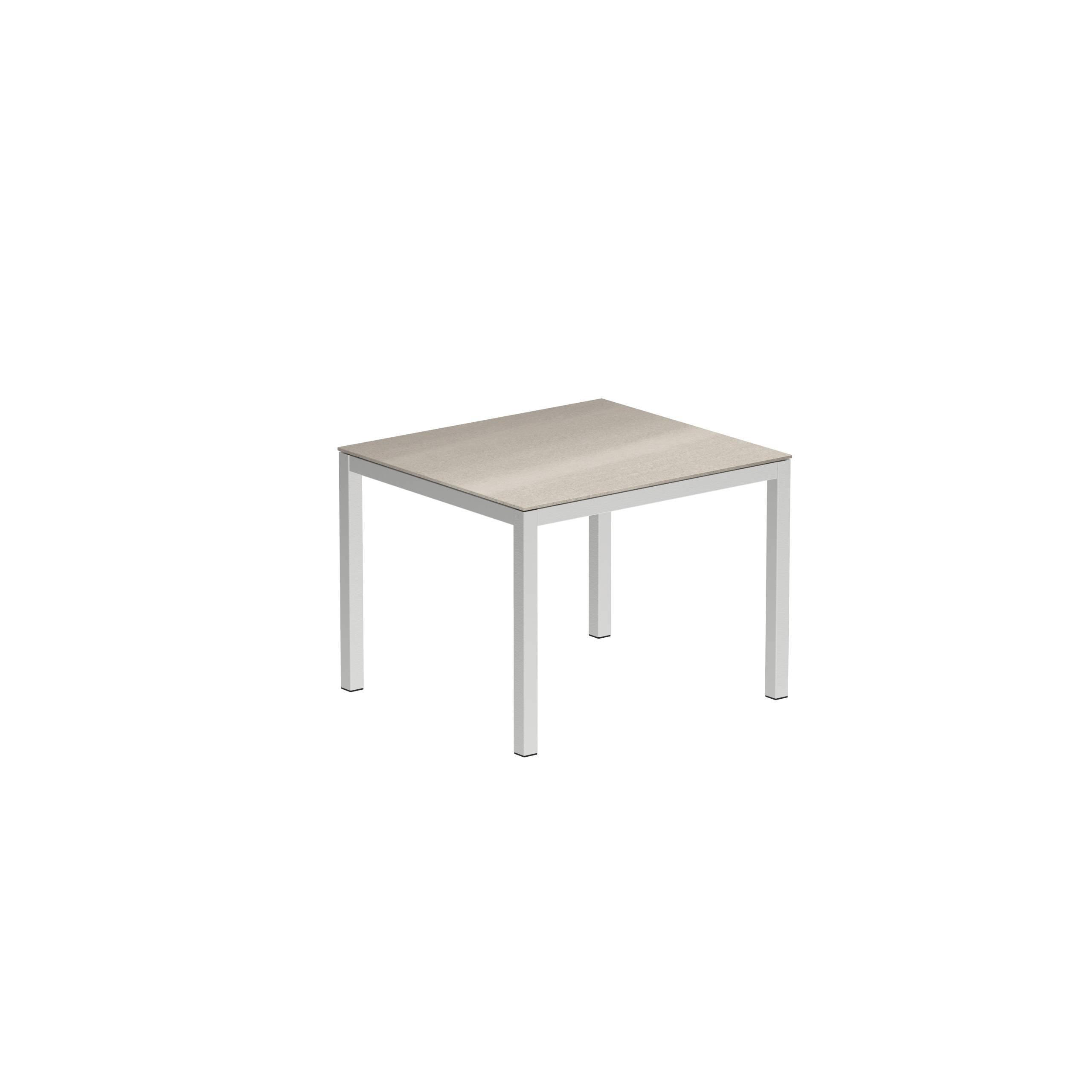 Taboela Table 100x90cm Ss With Top Ceramic Taupe Grey