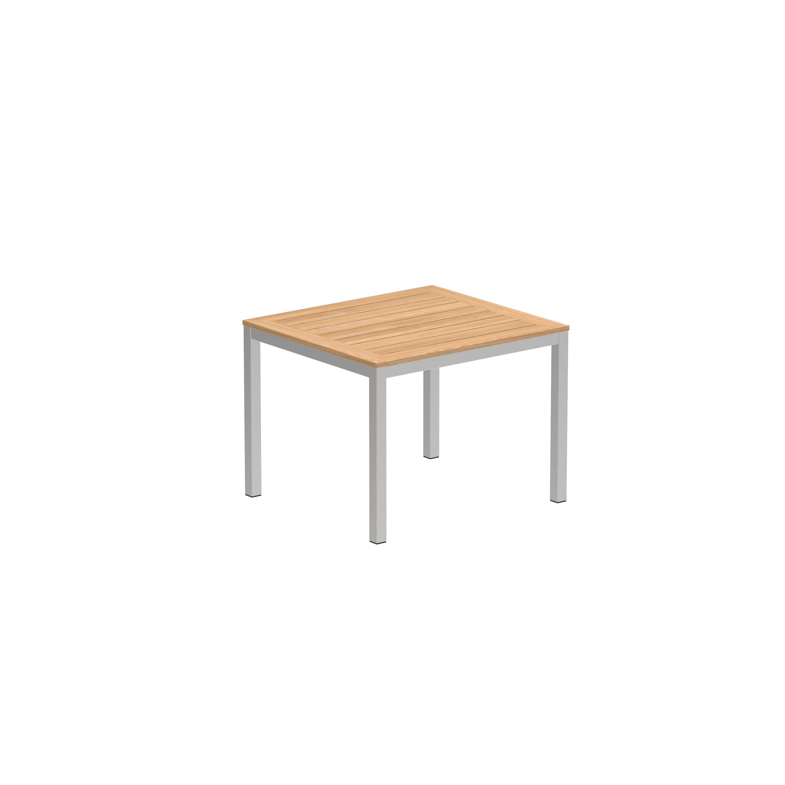 Taboela Table 100x90cm Ss With Teak Top