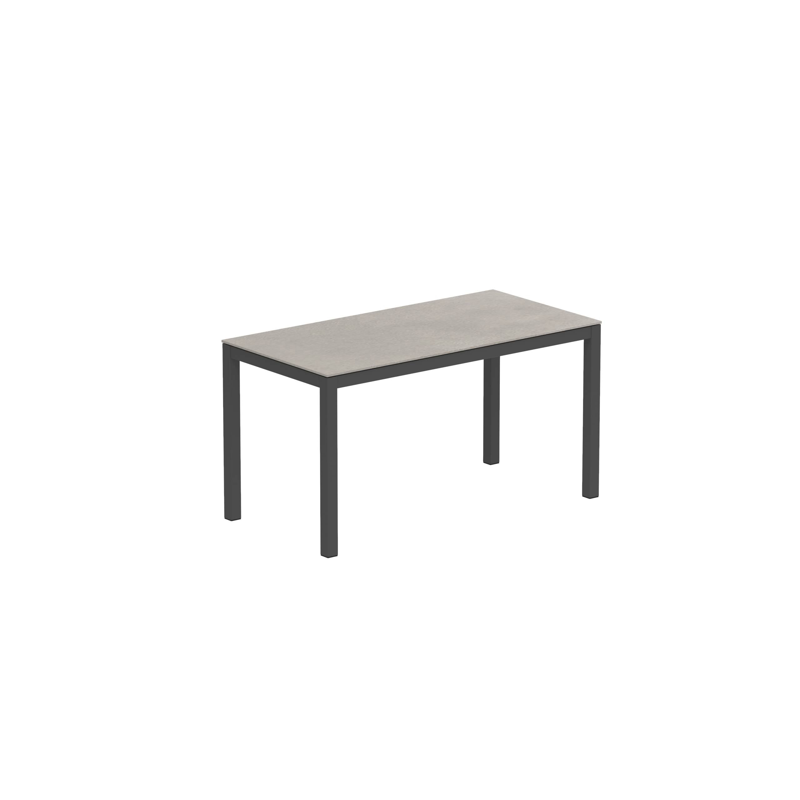 Taboela Table 140x70cm Anthracite + Ceramic Top Cemento Luminoso