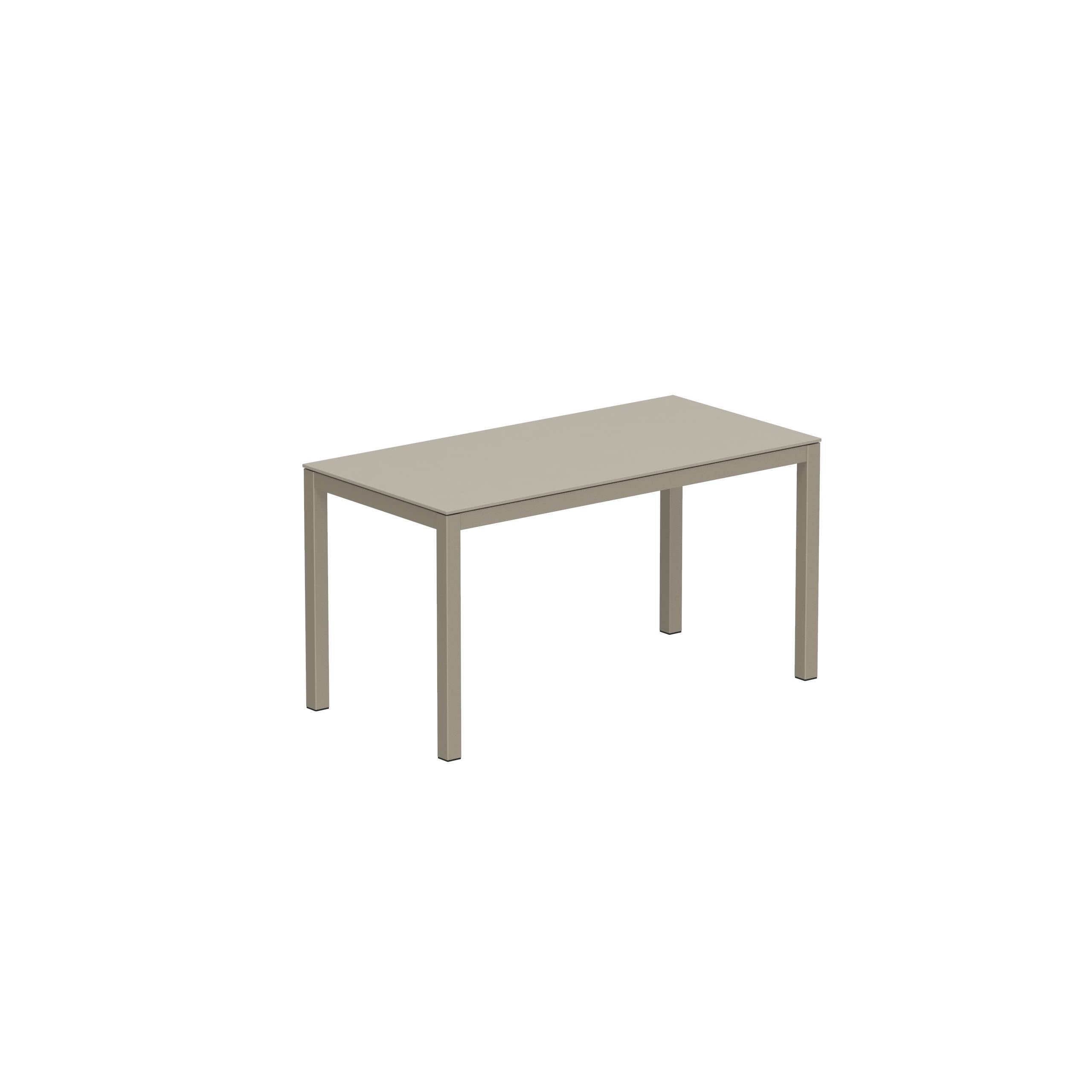 Taboela Table 140x70cm Sand With Ceramic Tabletop Pearl Grey