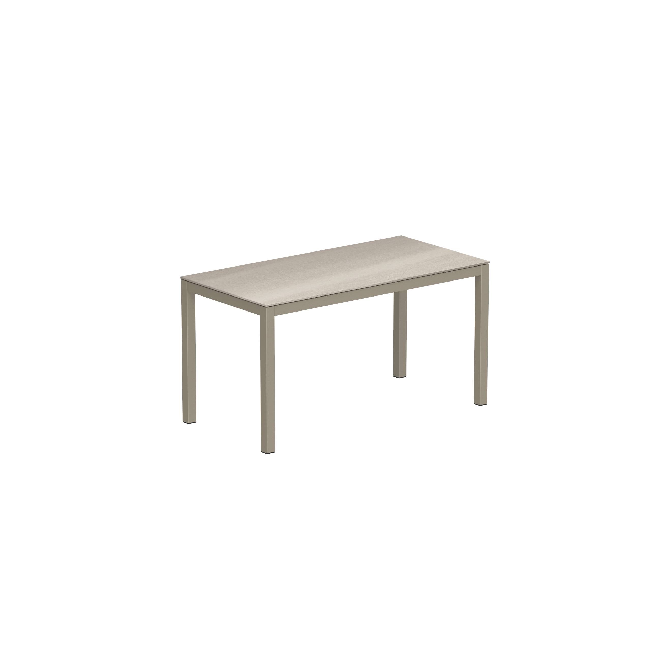 Taboela Table 140x70cm Sand Ceramic Tabletop Taupe Grey