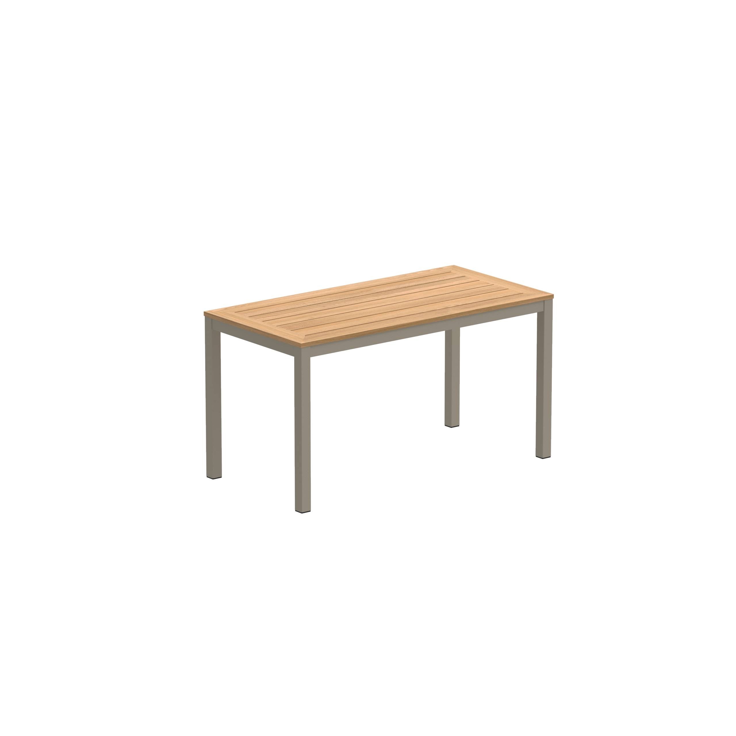 Taboela Table 140x70cm Sand With Teak Tabletop