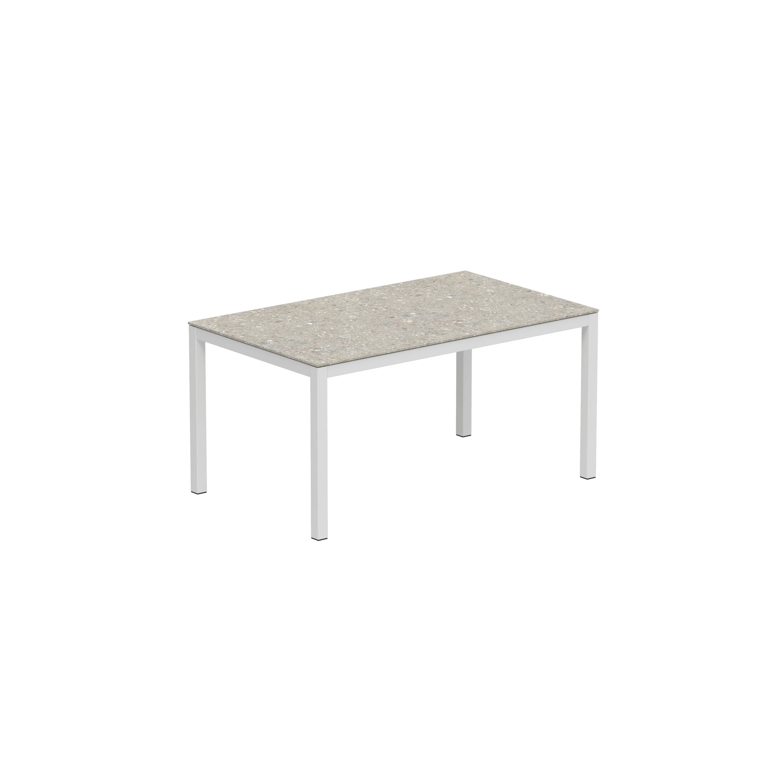 Taboela Table 150x90cm White + Ceramic Top Ceppo Dolomitica