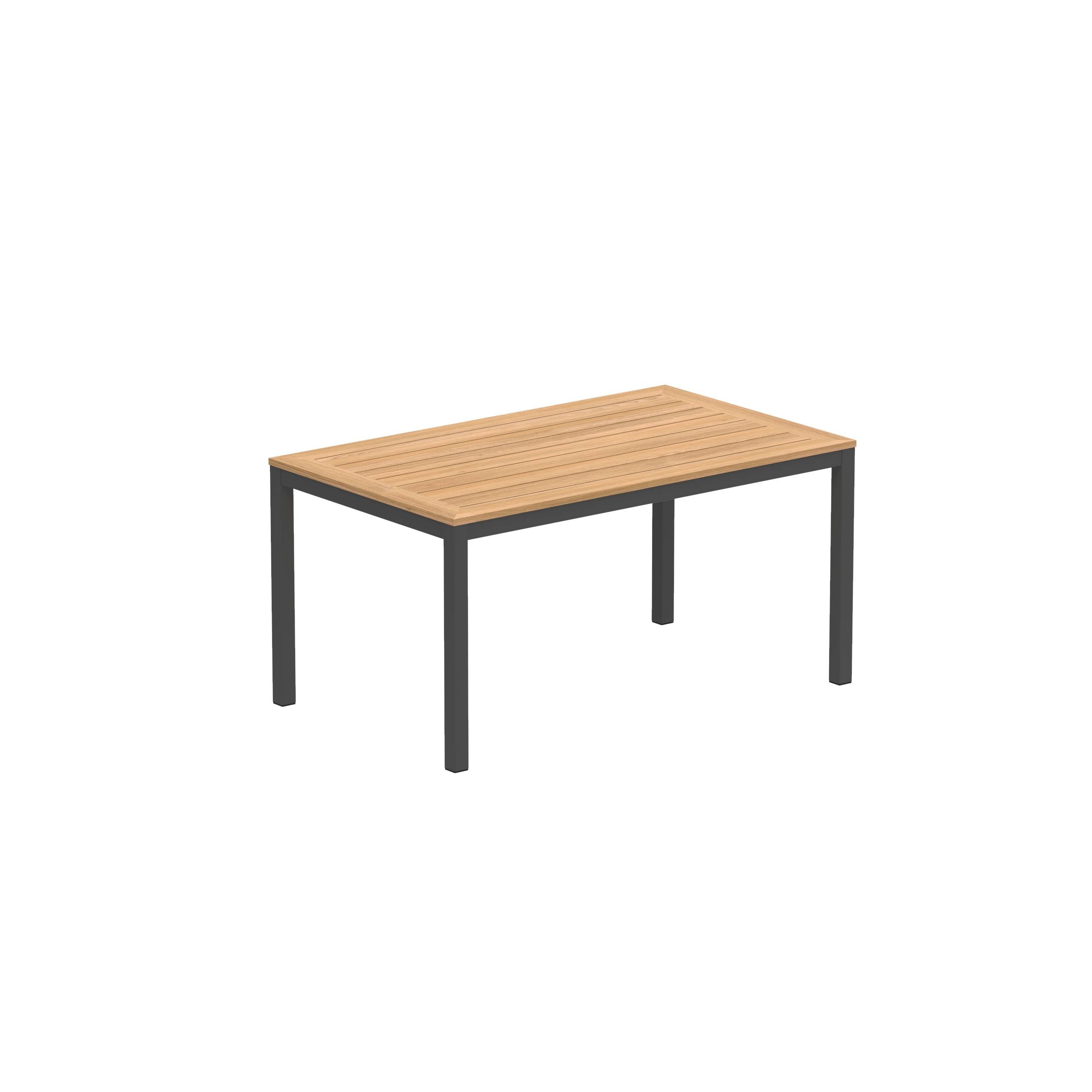 Taboela Table 150x90cm Anthracite With Teak Tabletop