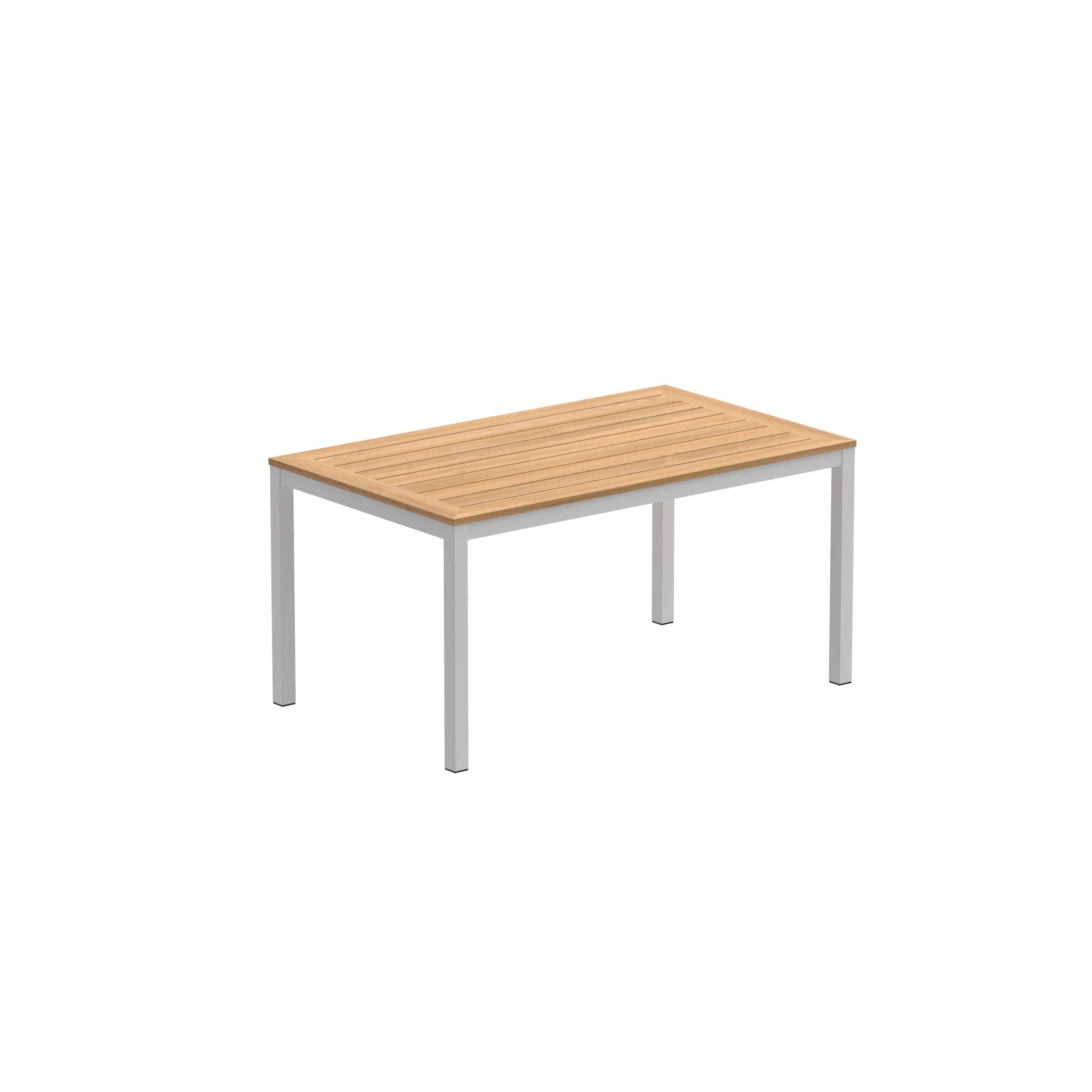 Taboela Table 150x90cm White With Teak Tabletop