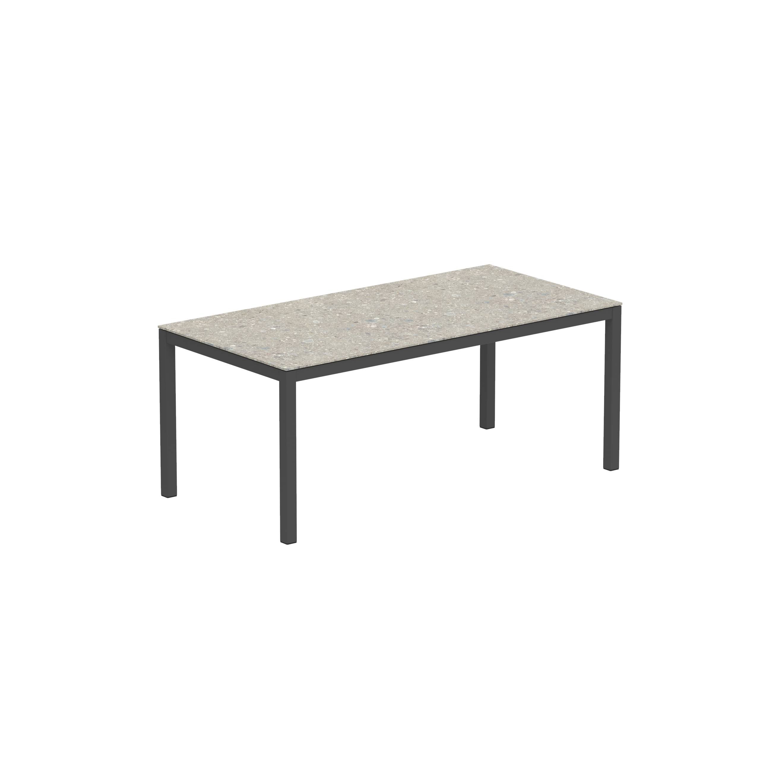 Taboela Table 180x90cm Anthracite + Ceramic Top Ceppo Dolomitica