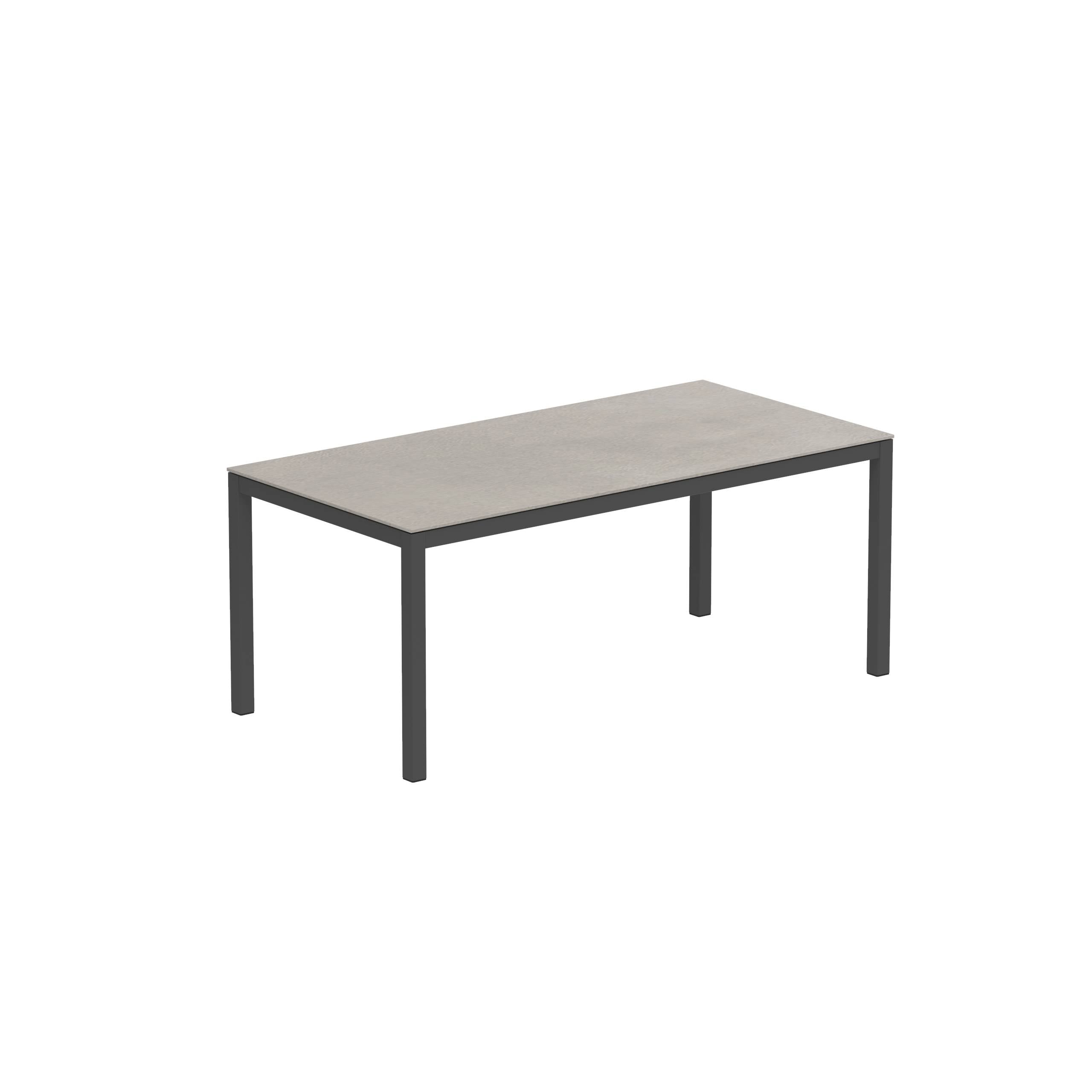 Taboela Table 180x90cm Anthracite + Ceramic Top Cemento Luminoso