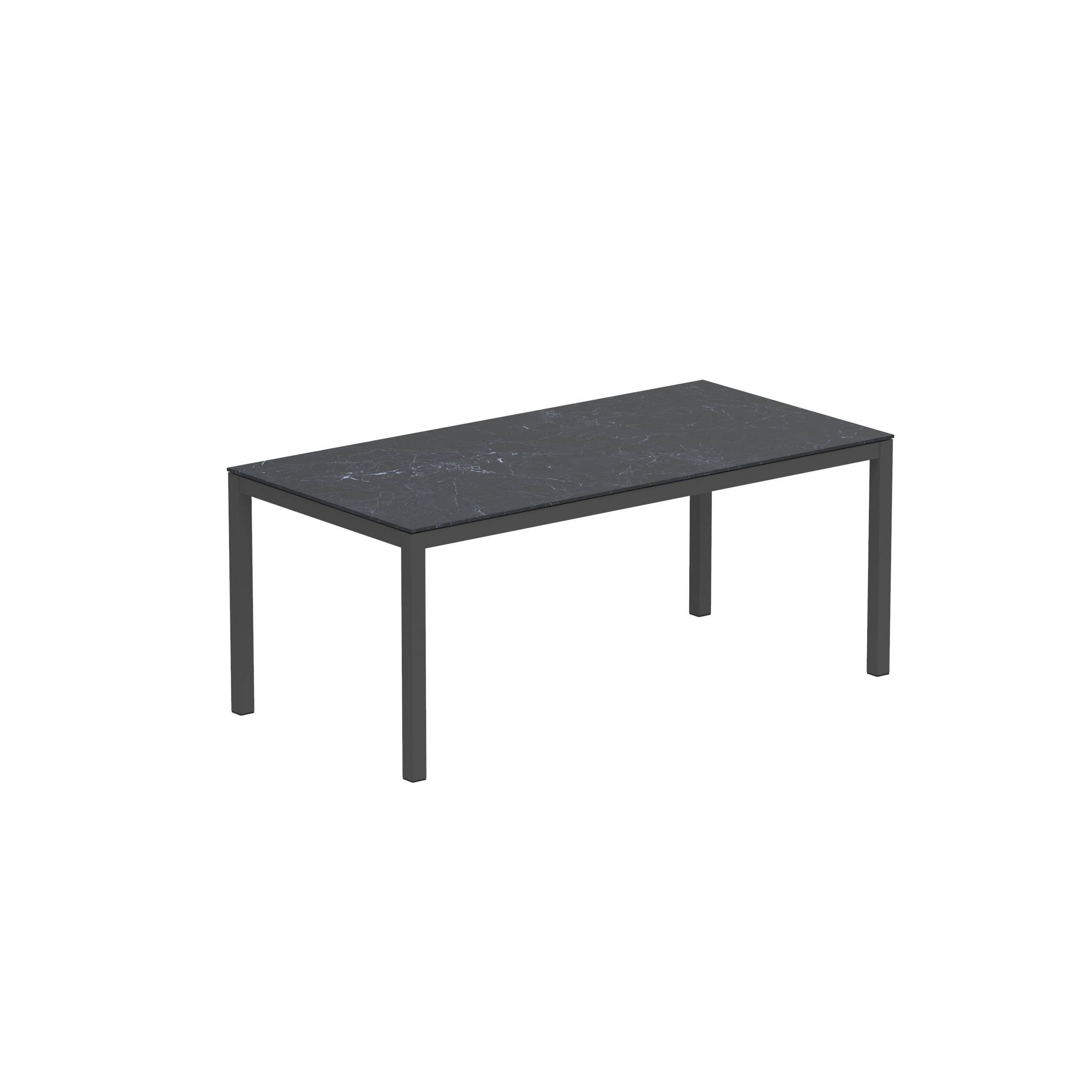 Taboela Table 180x90cm Anthracite + Ceramic Top Nero Marquina