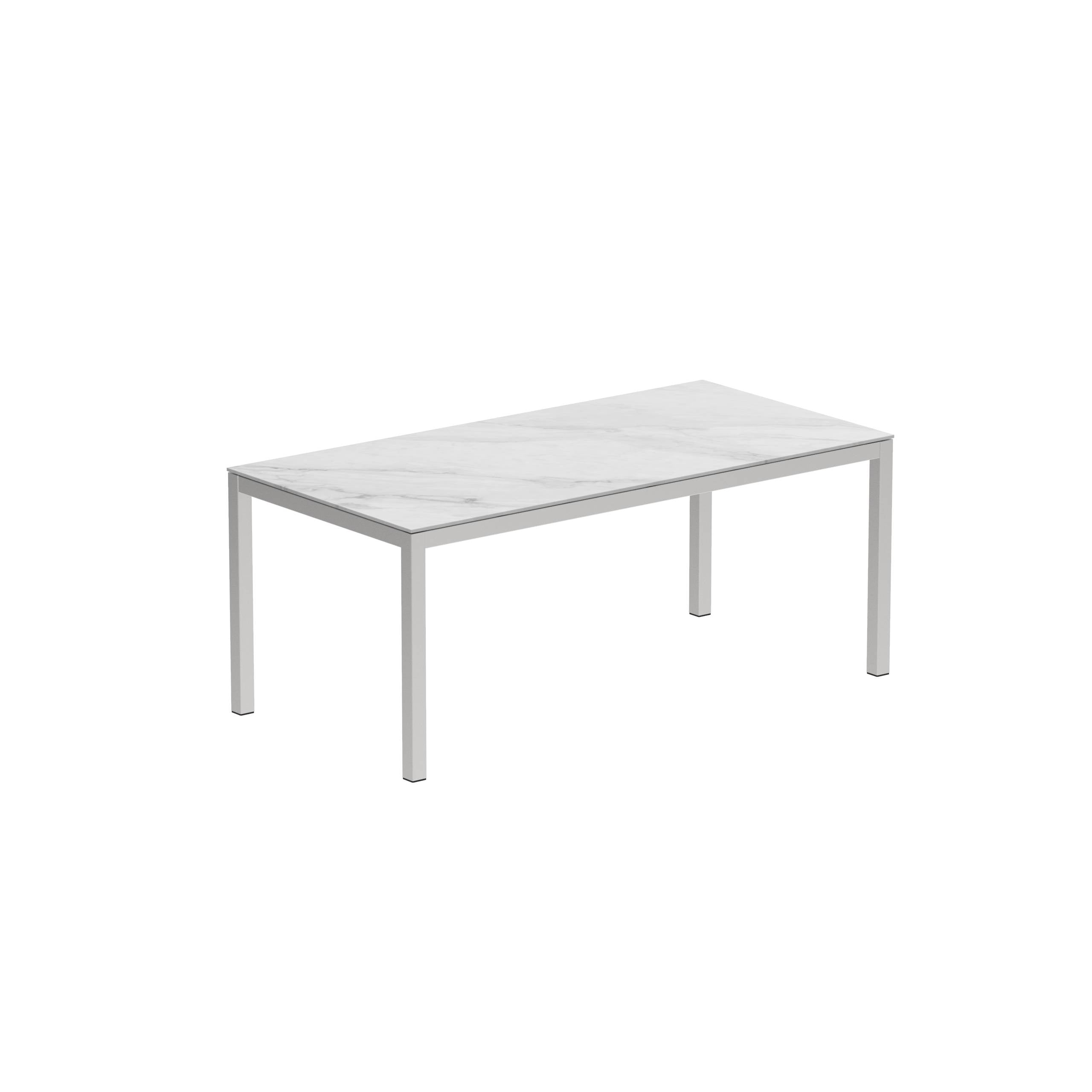 Taboela Table 180x90cm + Ceramic Top Bianco Statuario