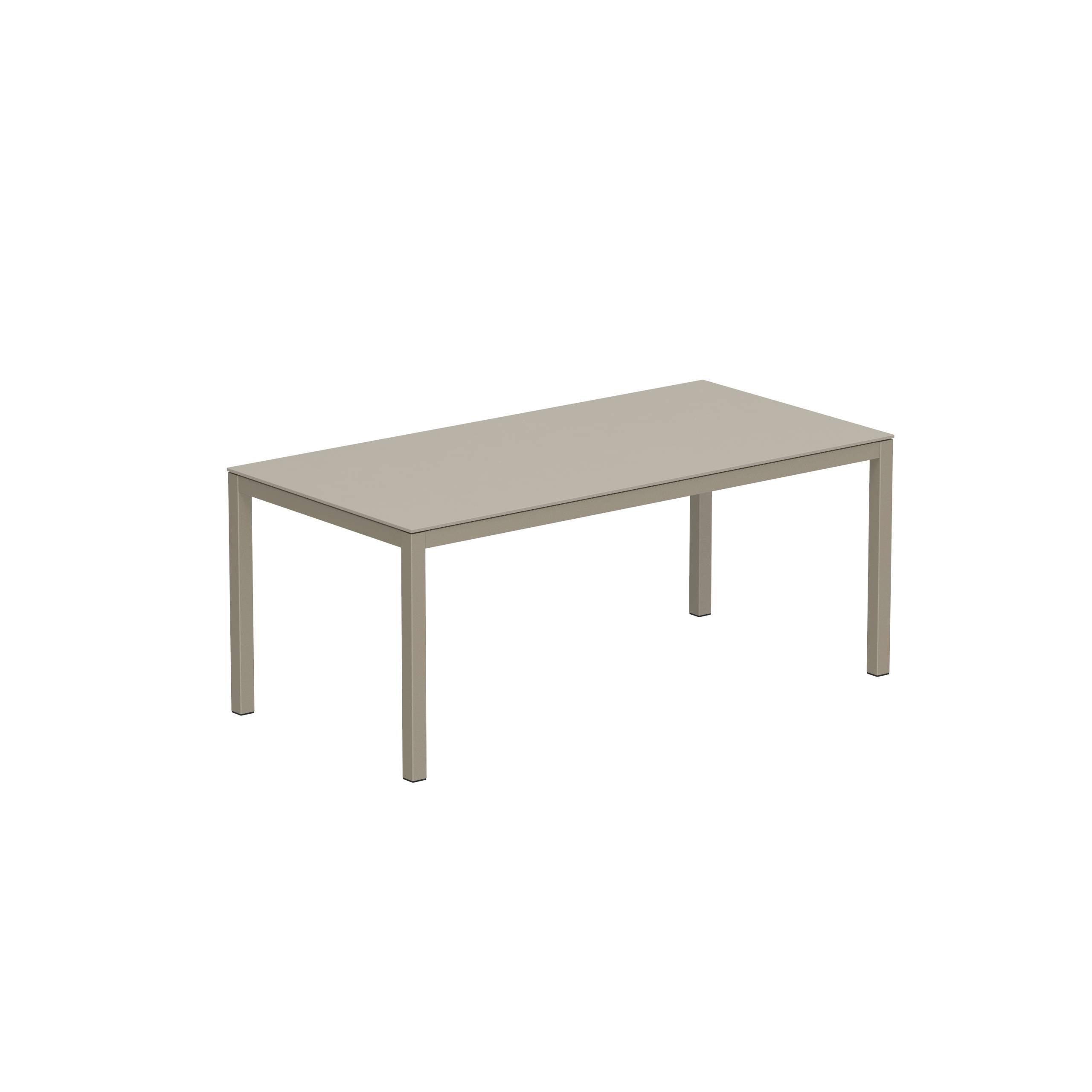 Taboela Table 180x90cm Sand With Ceramic Tabletop Pearl Grey