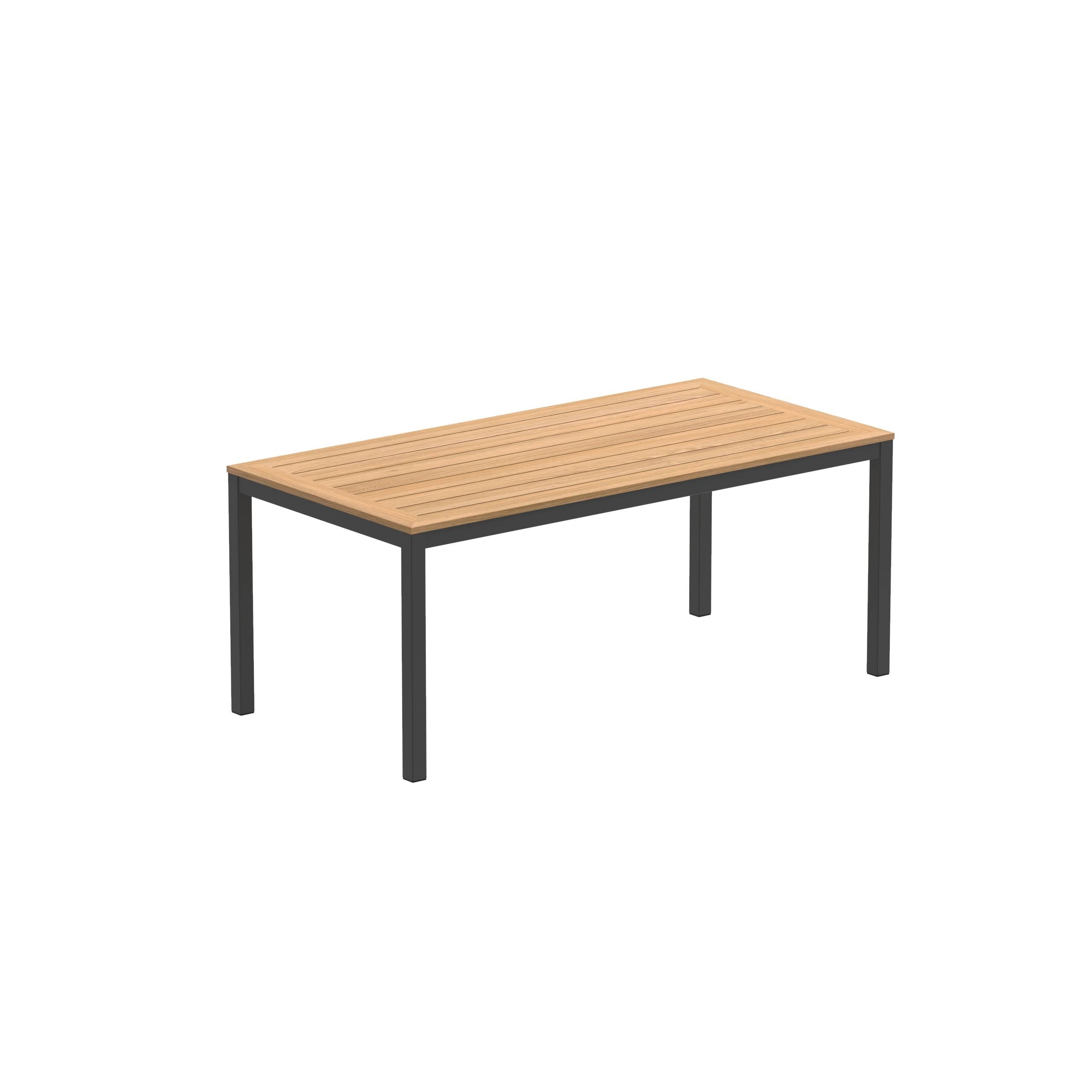 Taboela Table 180x90cm Anthracite With Teak Tabletop