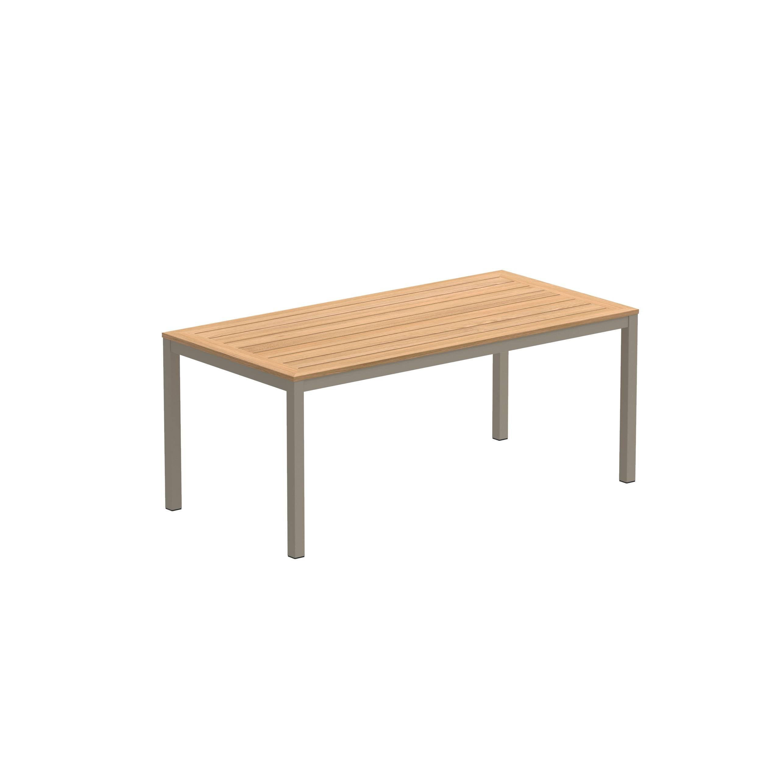 Taboela Table 180x90cm Sand With Teak Tabletop