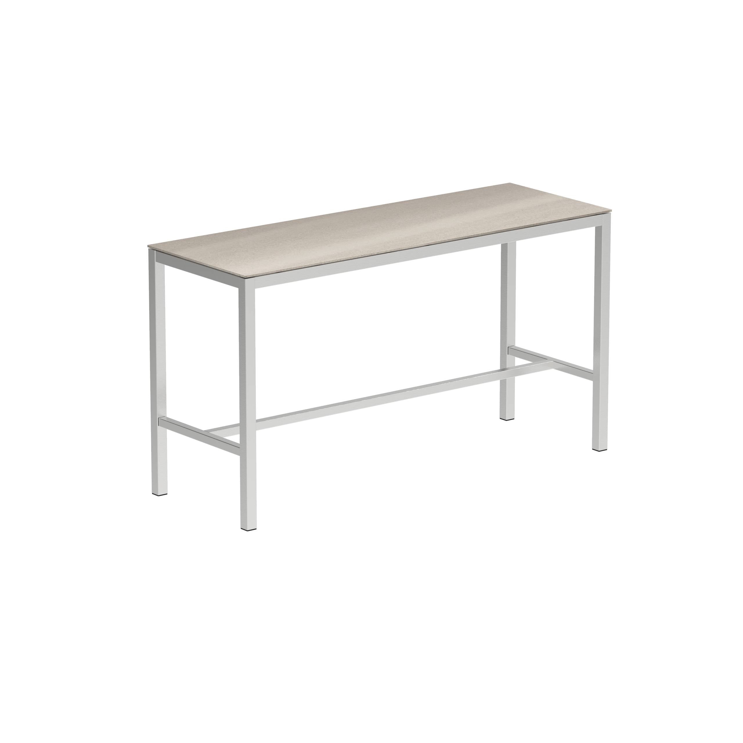 Taboela High Table 200x70cm Ss With Top Ceramic Taupe Grey