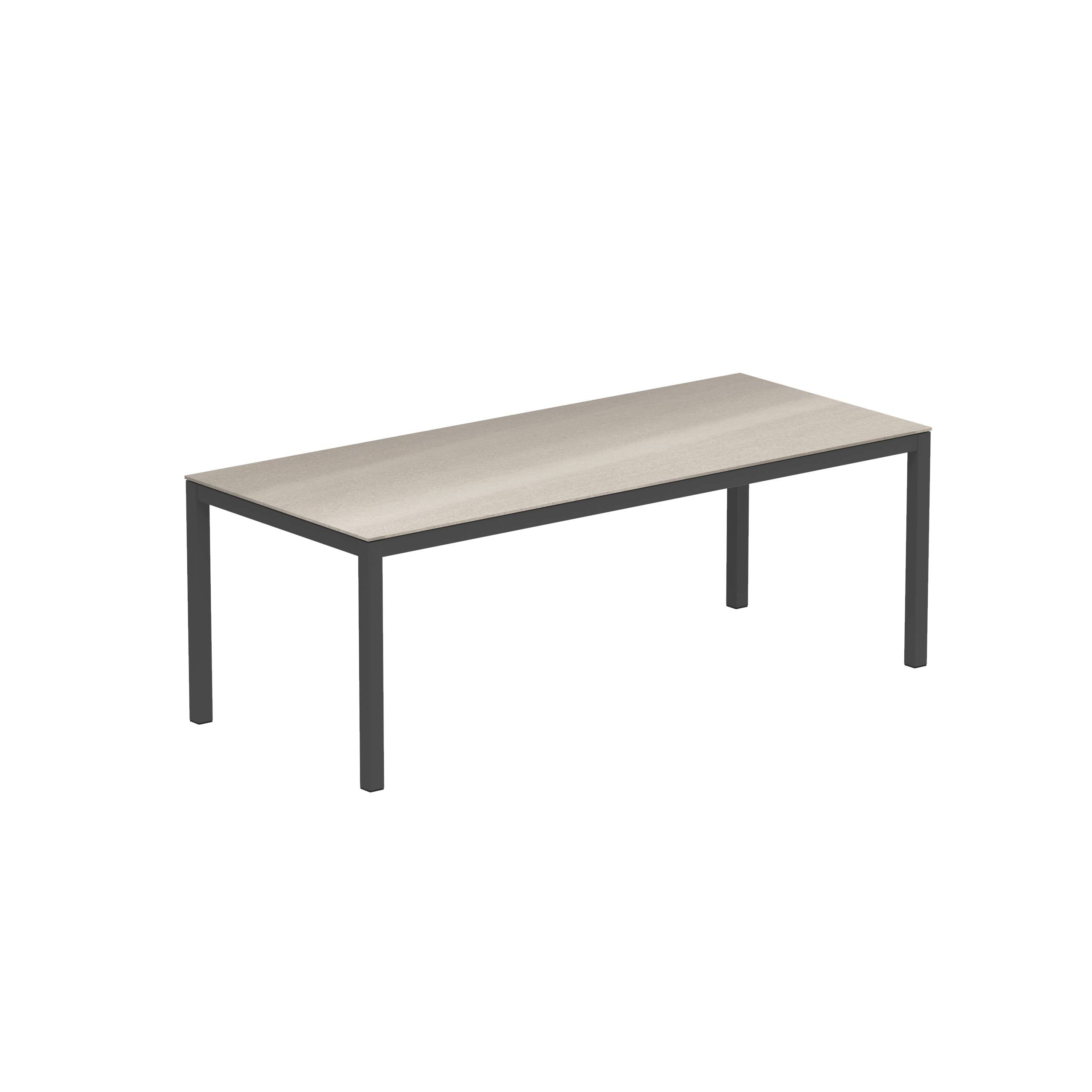 Taboela Table 210x90cm Anthracite Ceramic Tabletop Taupe Grey