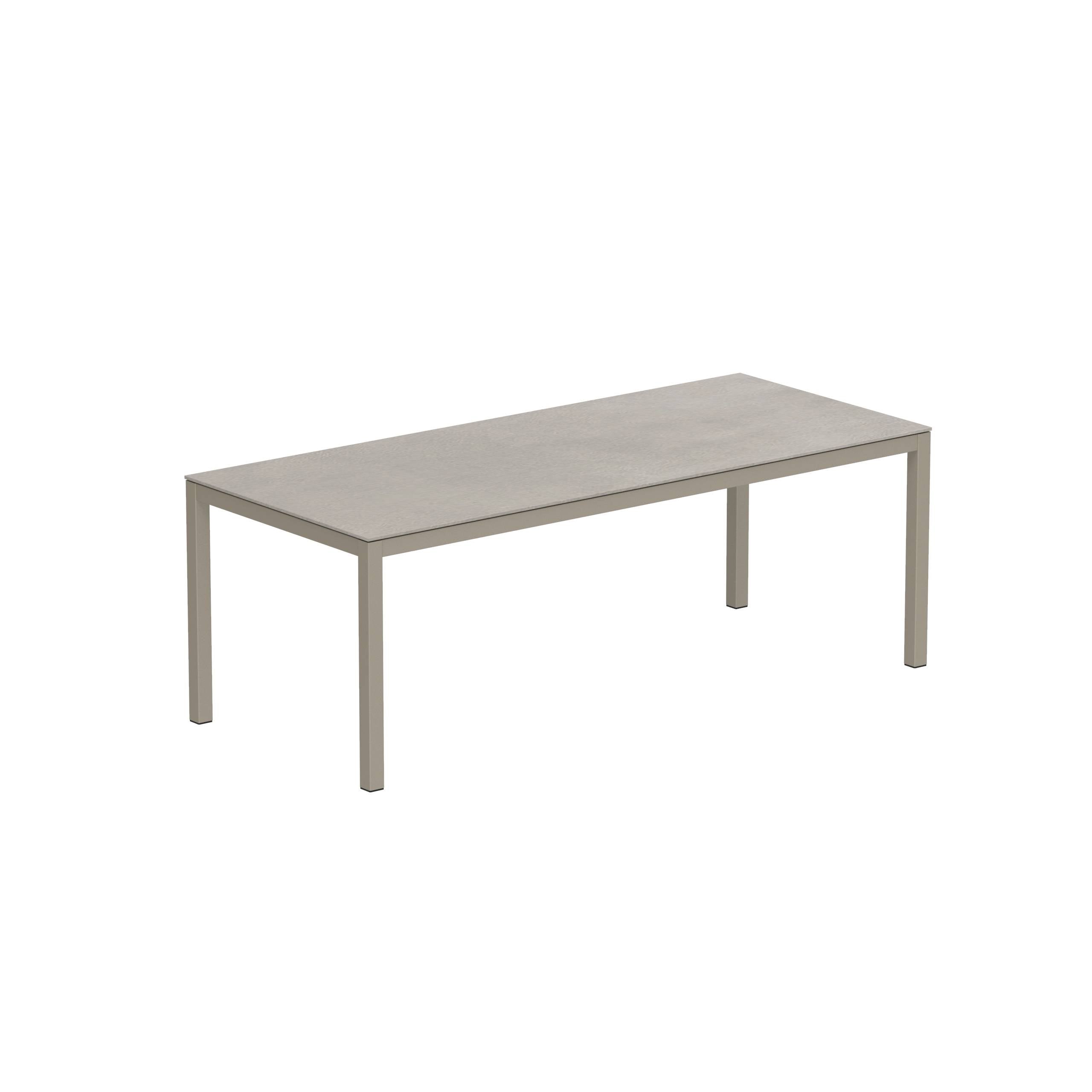 Taboela Table 210x90cm Sand With Ceramic Tabletop Cemento Luminoso