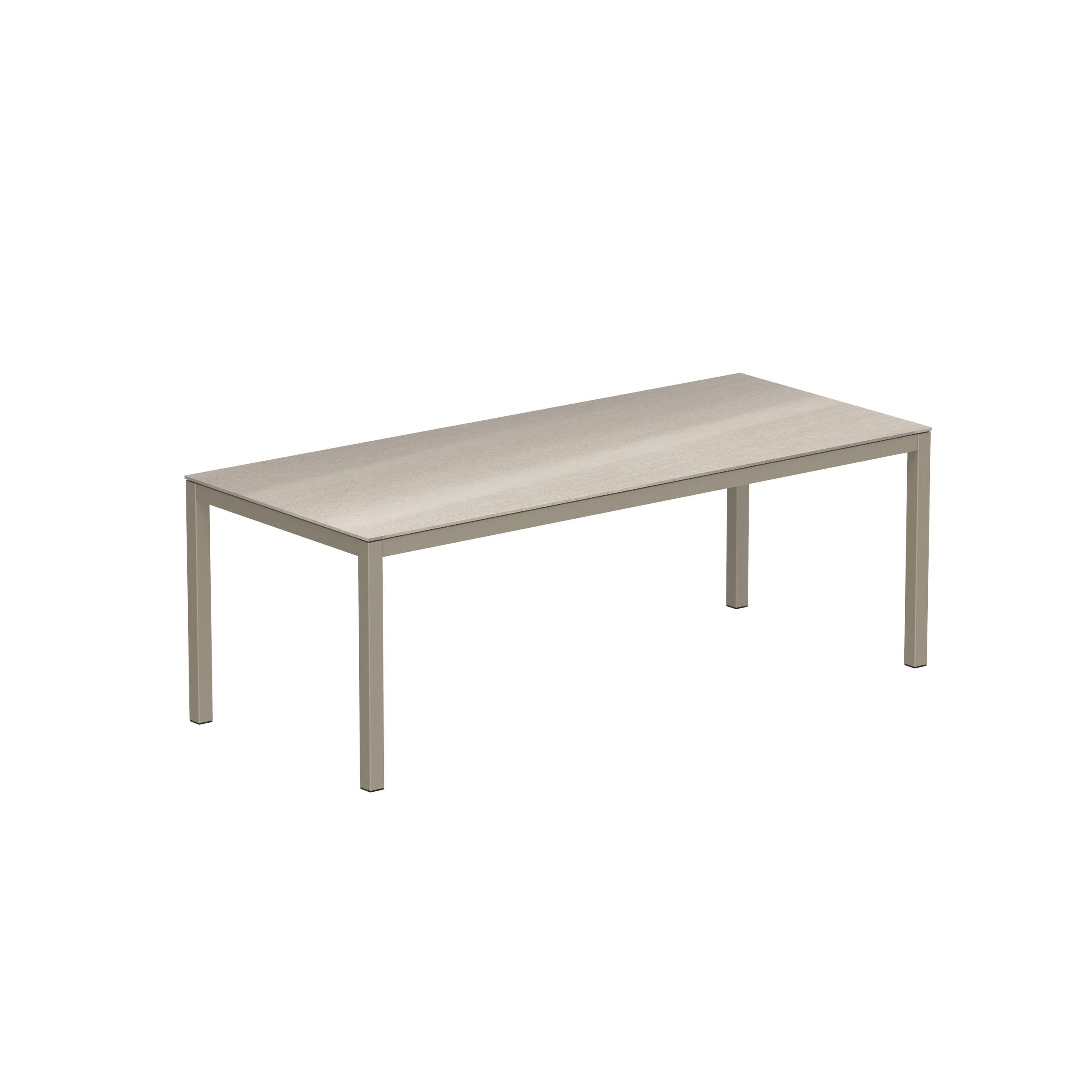 Taboela Table 210x90cm Sand With Ceramic Tabletop Taupe Grey