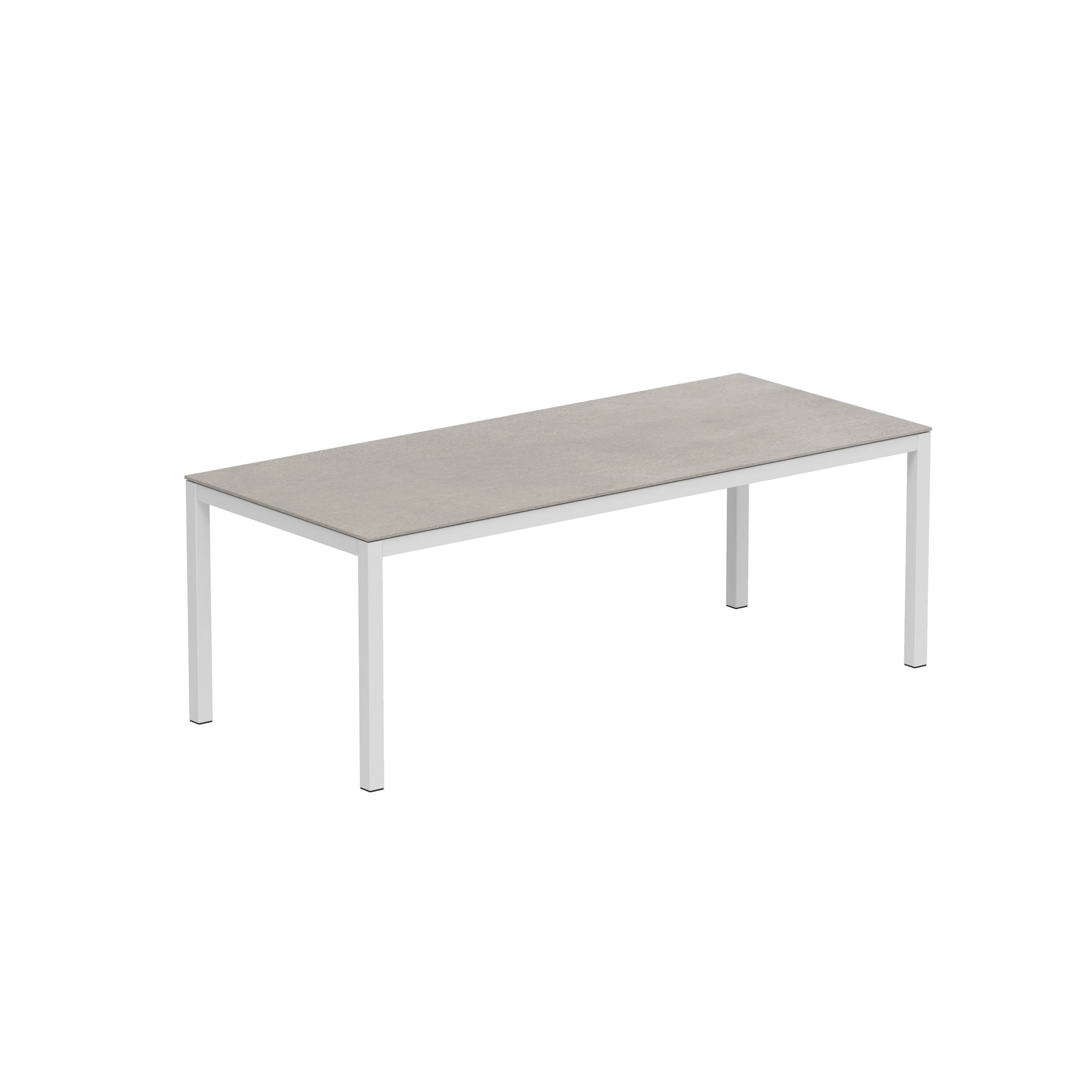 Taboela Table 210x90cm White With Cemento Luminoso Ceramic Tabletop