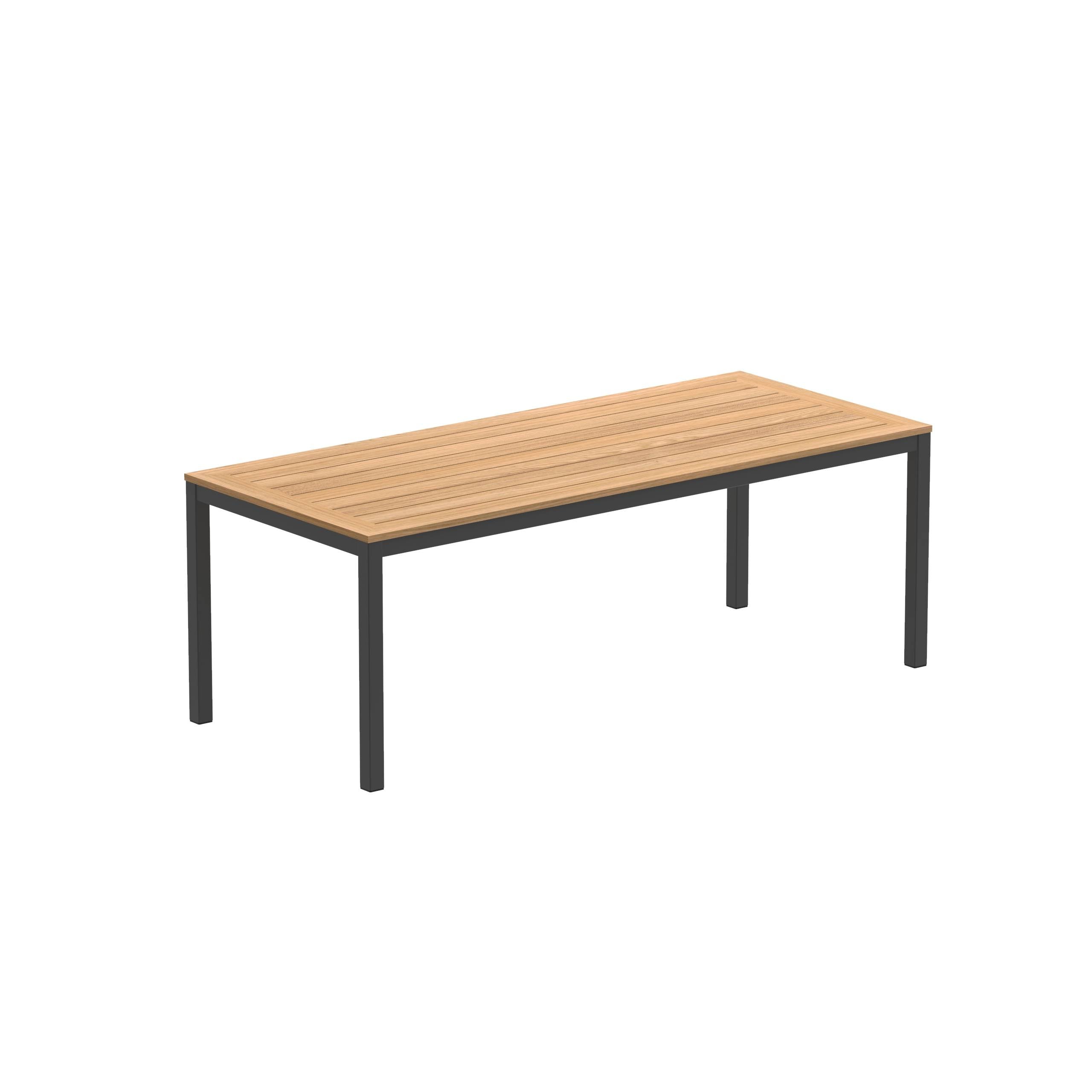 Taboela Table 210x90cm Anthracite With Teak Tabletop