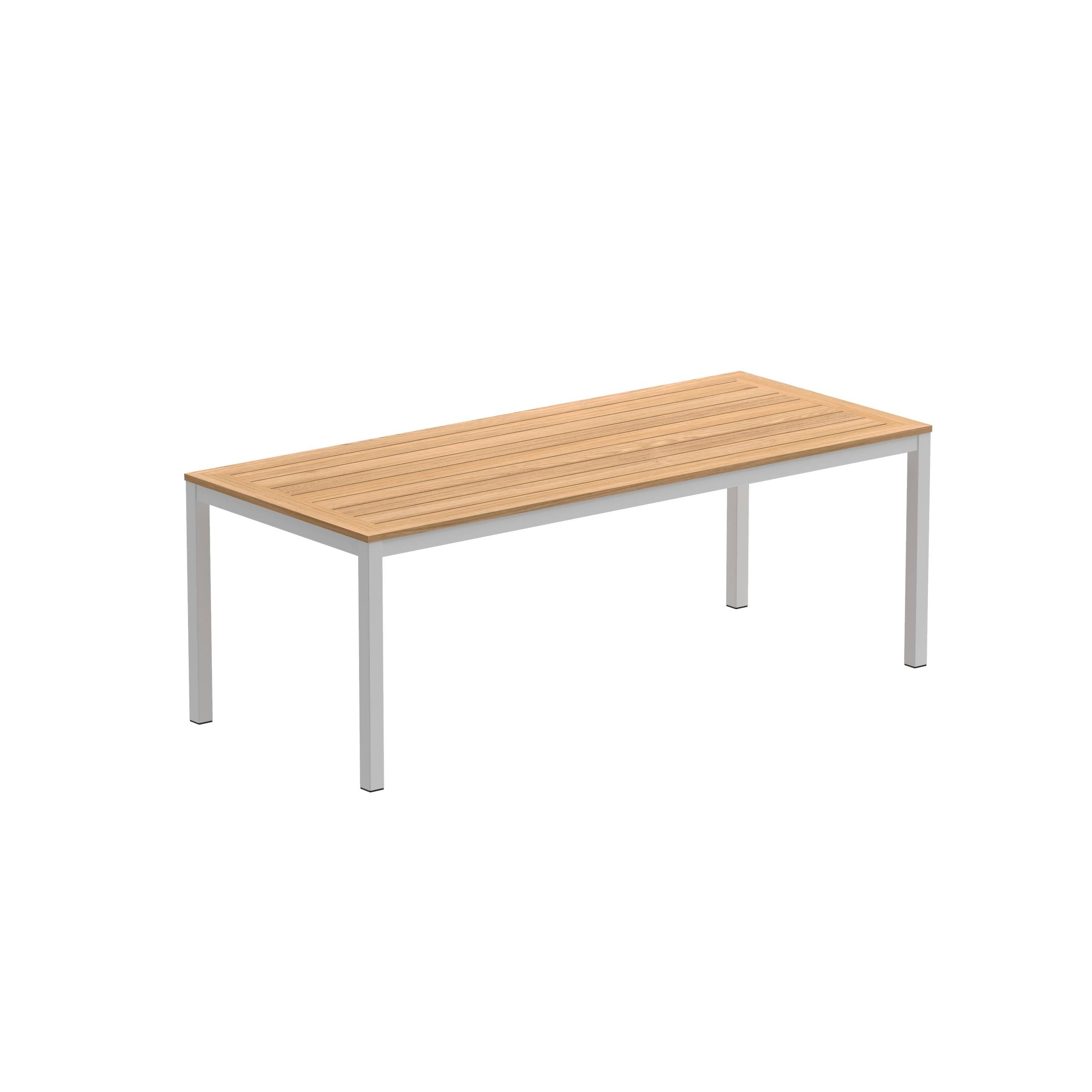 Taboela Table 210x90cm White With Teak Tabletop