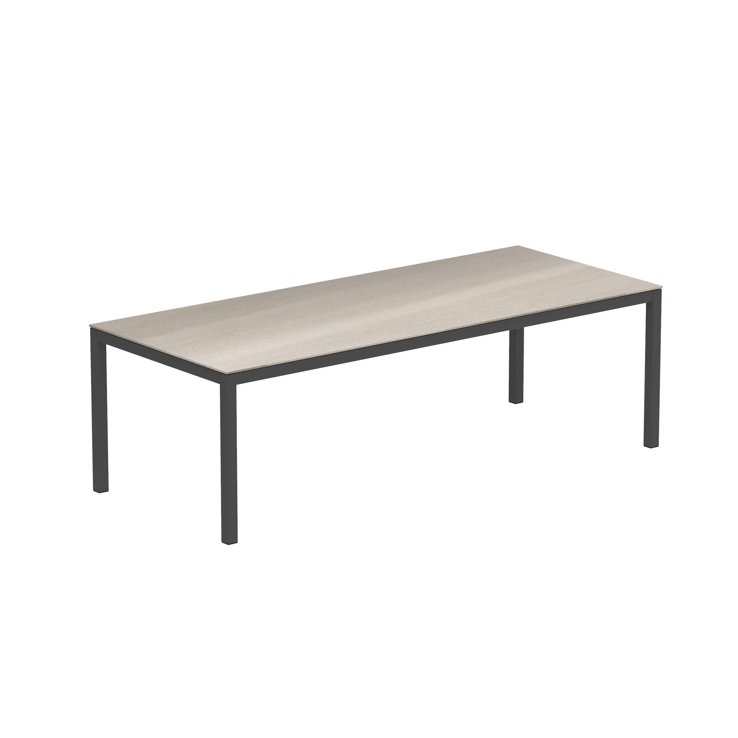 Taboela Table 240x100cm Anthracite + Ceramic Top Taupe Grey