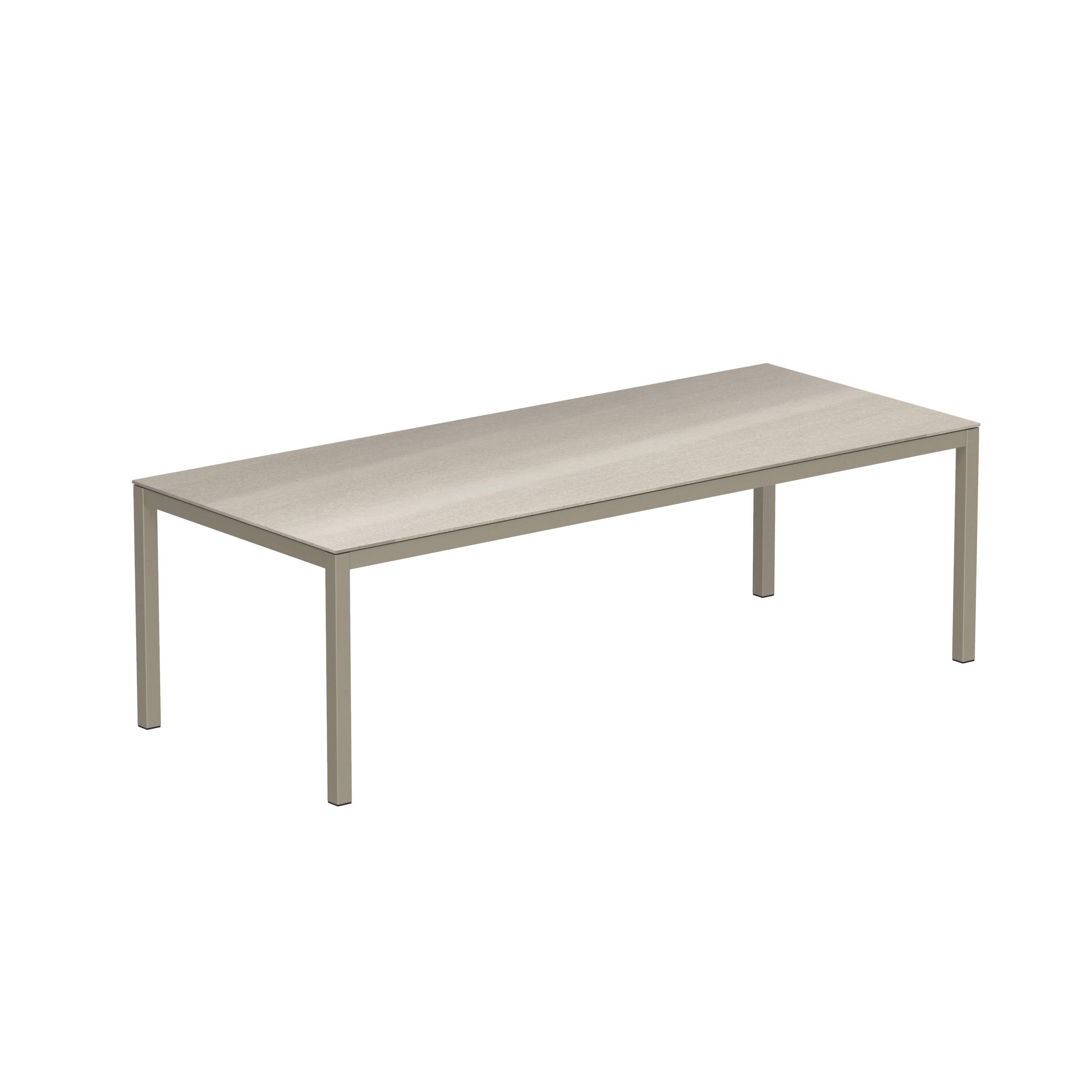 Taboela Table 240x100cm Sand With Ceramic Tabletop Taupe Grey