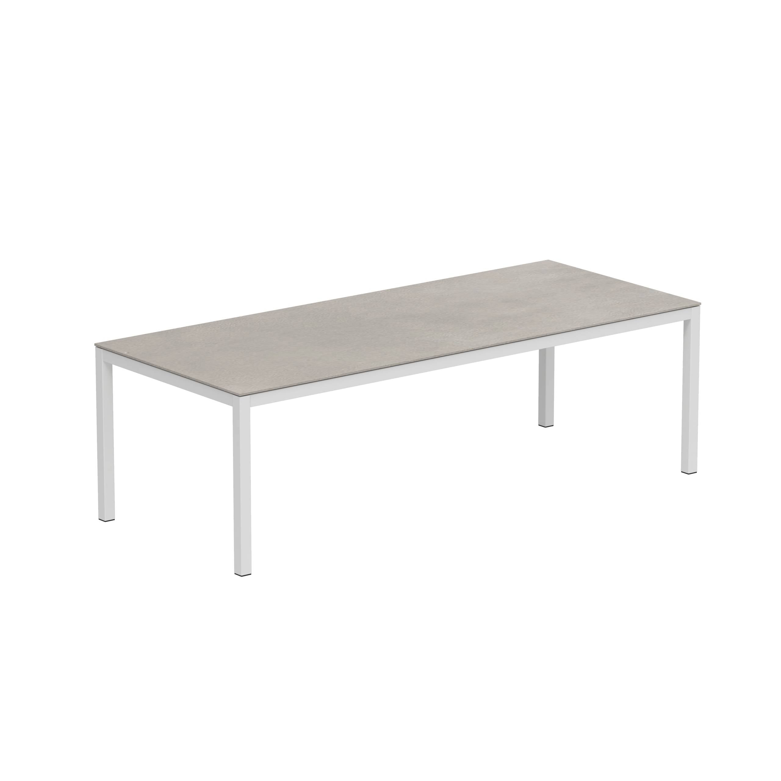 Taboela Table 240x100cm White + Ceramic Top Cemento Luminoso