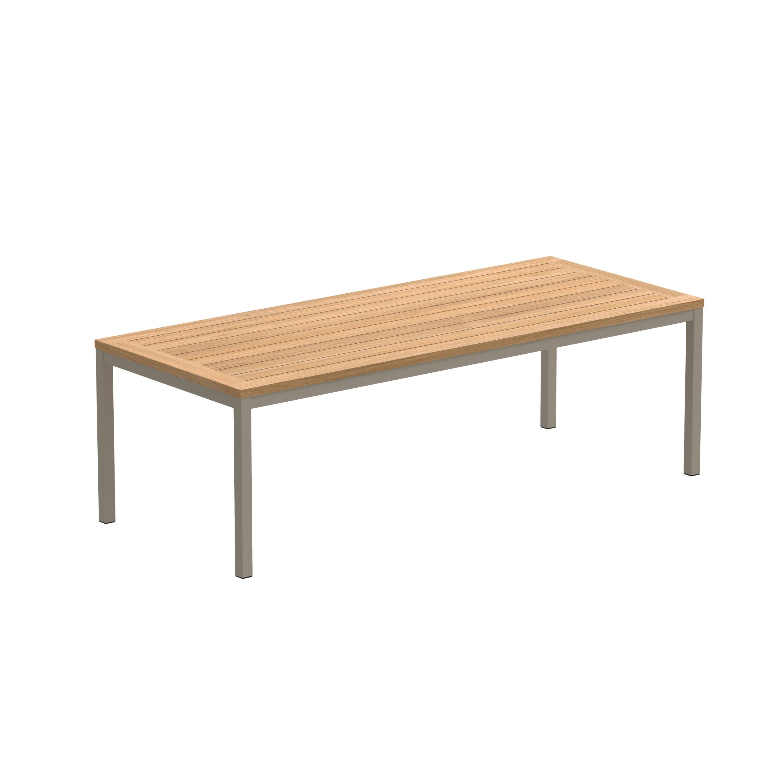 Taboela Table 240x100cm Sand With Teak Tabletop